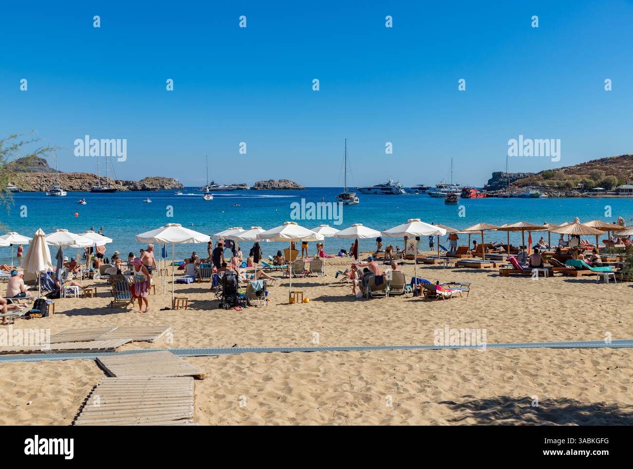 Une photo de Lindos Beach. Banque D'Images