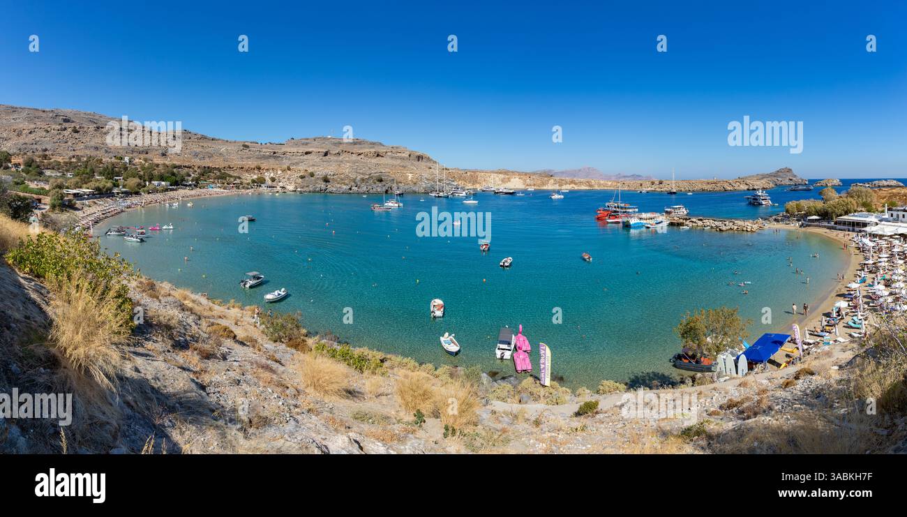 Une photo de Lindos Beach. Banque D'Images