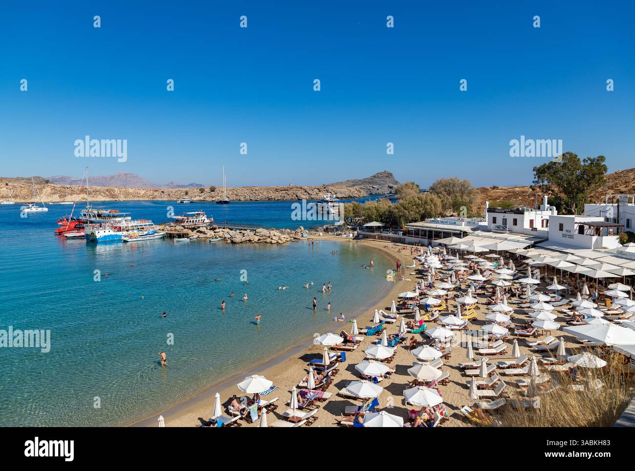 Une photo de Lindos Beach. Banque D'Images