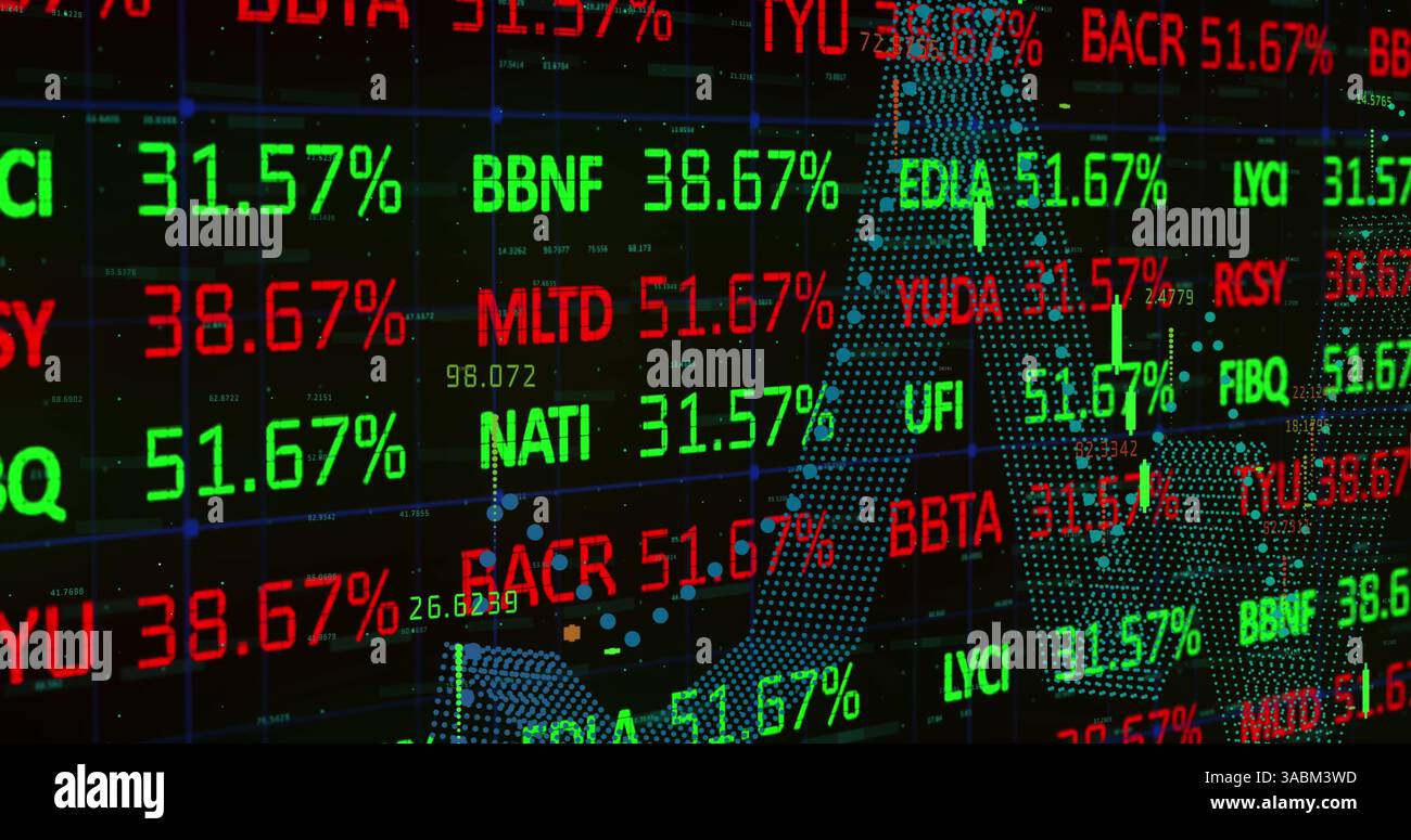 Image du traitement des données financières sur les statistiques Banque D'Images