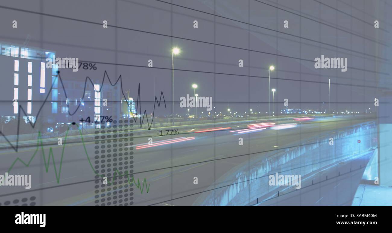 Image du traitement des données financières sur CityScape Banque D'Images