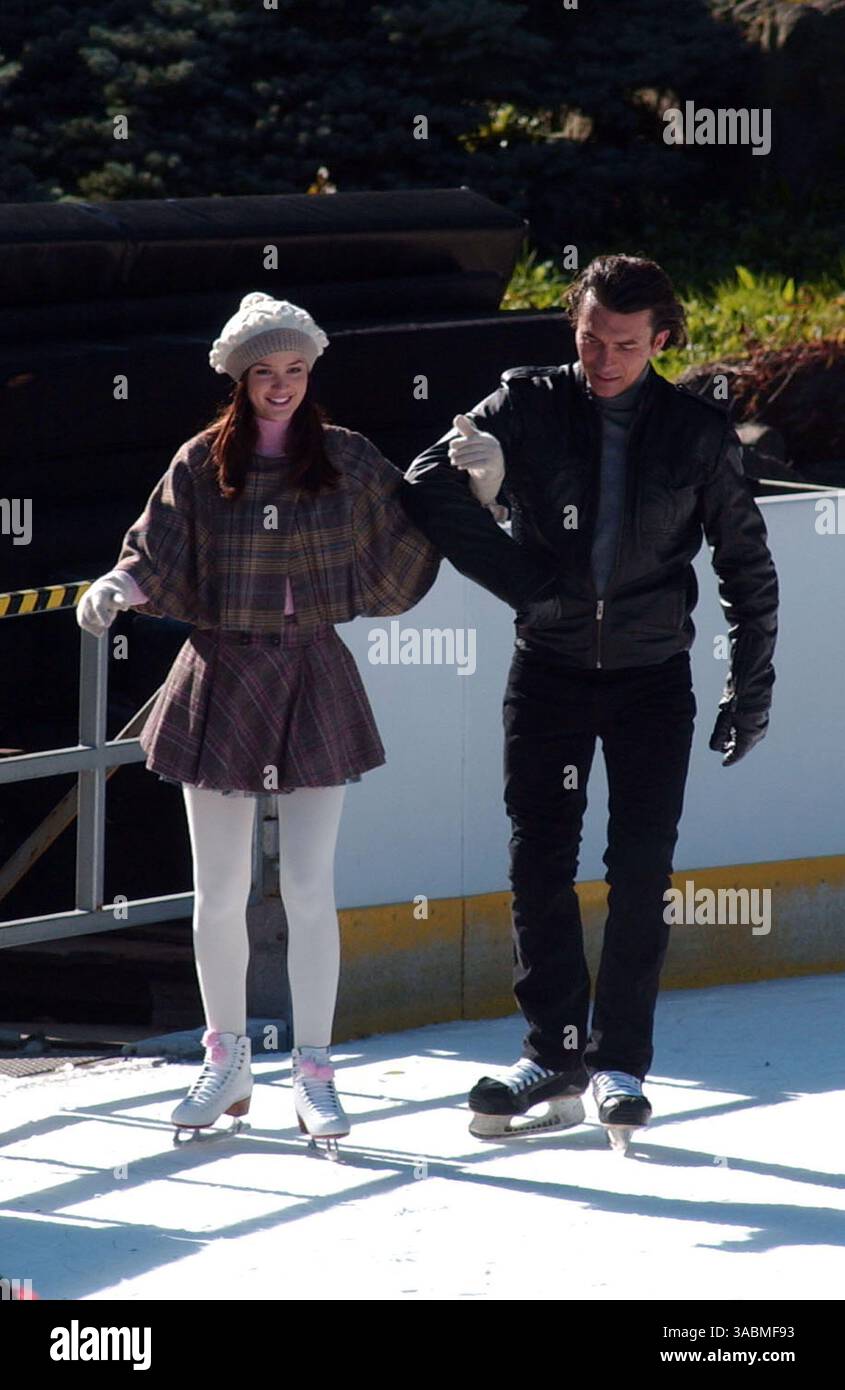 2 novembre 2007, New York City Leighton Meester et William Abadie étaient sur le plateau de l'émission télévisée ''Gossip Girl'' qui tournait à la patinoire Wollman à Central Park (crédit image : Banque D'Images