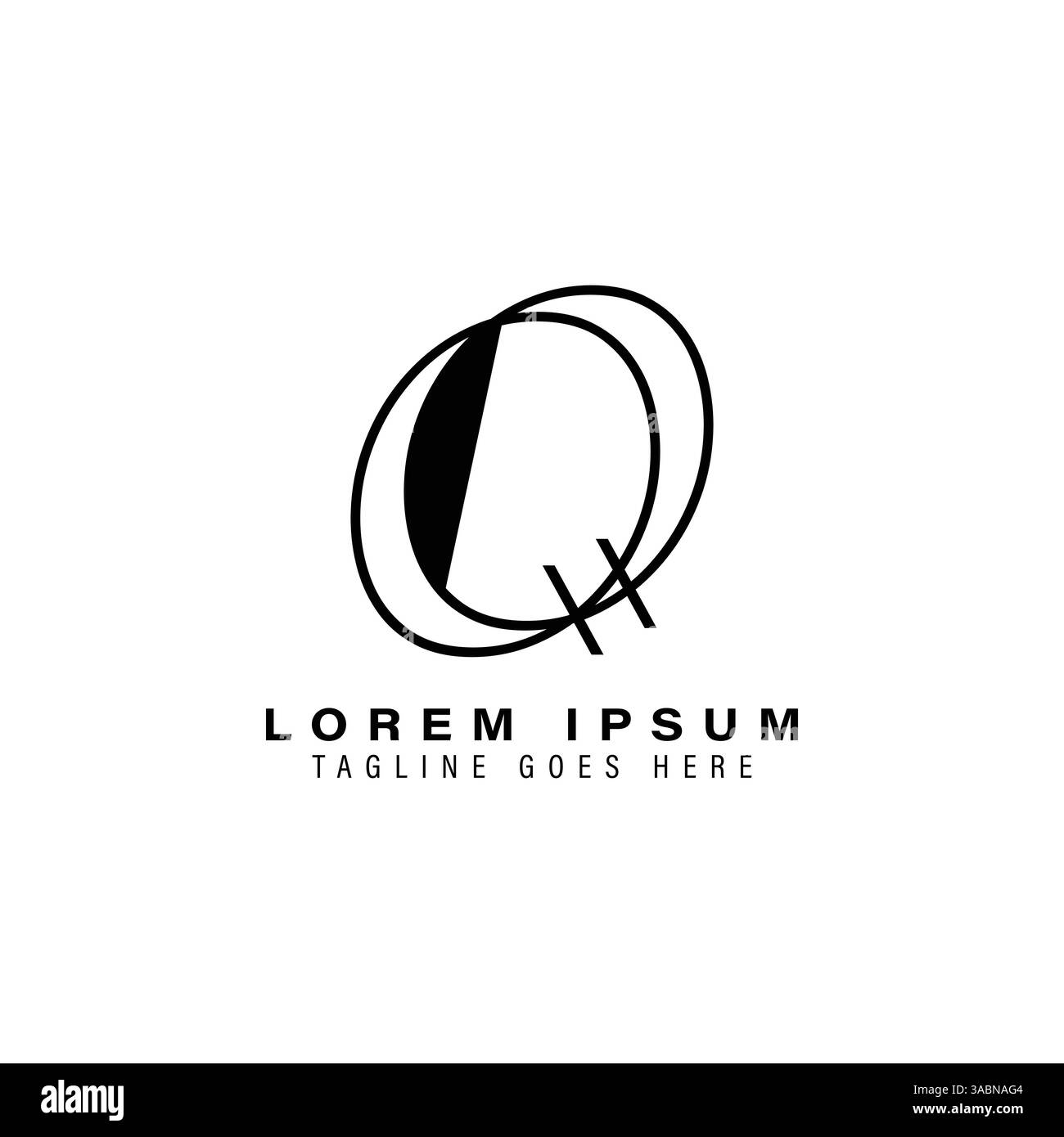 Logo lettre Q. Icône de carte d'invitation alphabet Q. Illustration de Vecteur