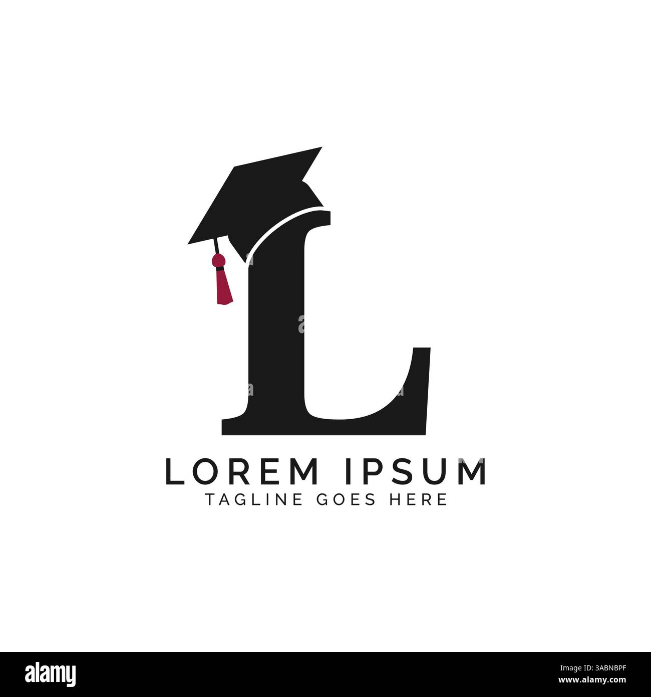 Lettre l avec logo de chapeau de graduation. Alphabet l icône chapeau d'éducation Illustration de Vecteur