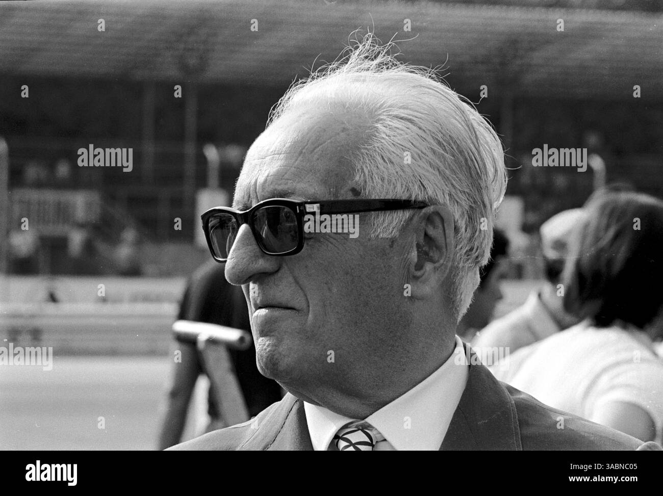 Enzo Ferrari a fait sa visite habituelle à Monza pendant l'entraînement. GP italien, Monza, 5 septembre 1971 (crédit image : ©Sutton Motorsports/ZUMA Press) Banque D'Images