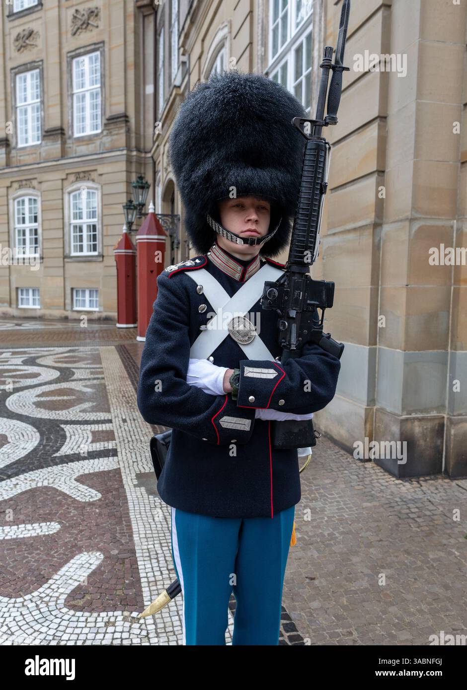La Garde Royale au Palais Royal de Copenhague Danemark Banque D'Images