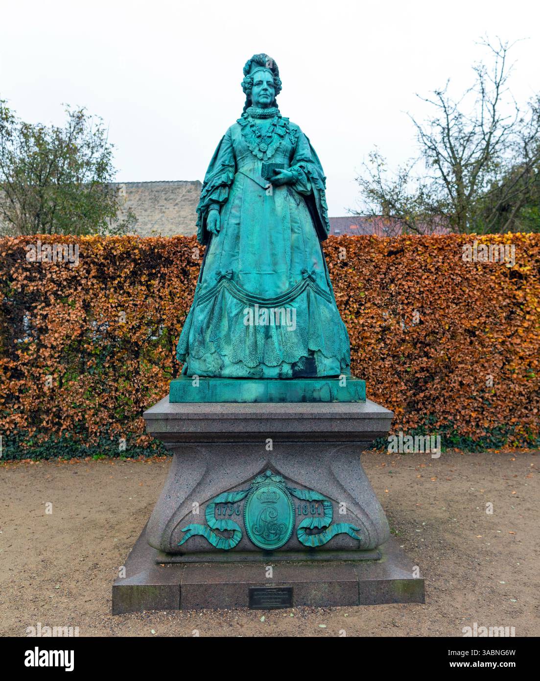 Statue de la reine Caroline Amalie par Vilhelm Bissen et Hans Jurgen Holm Copenhague Danemark Banque D'Images
