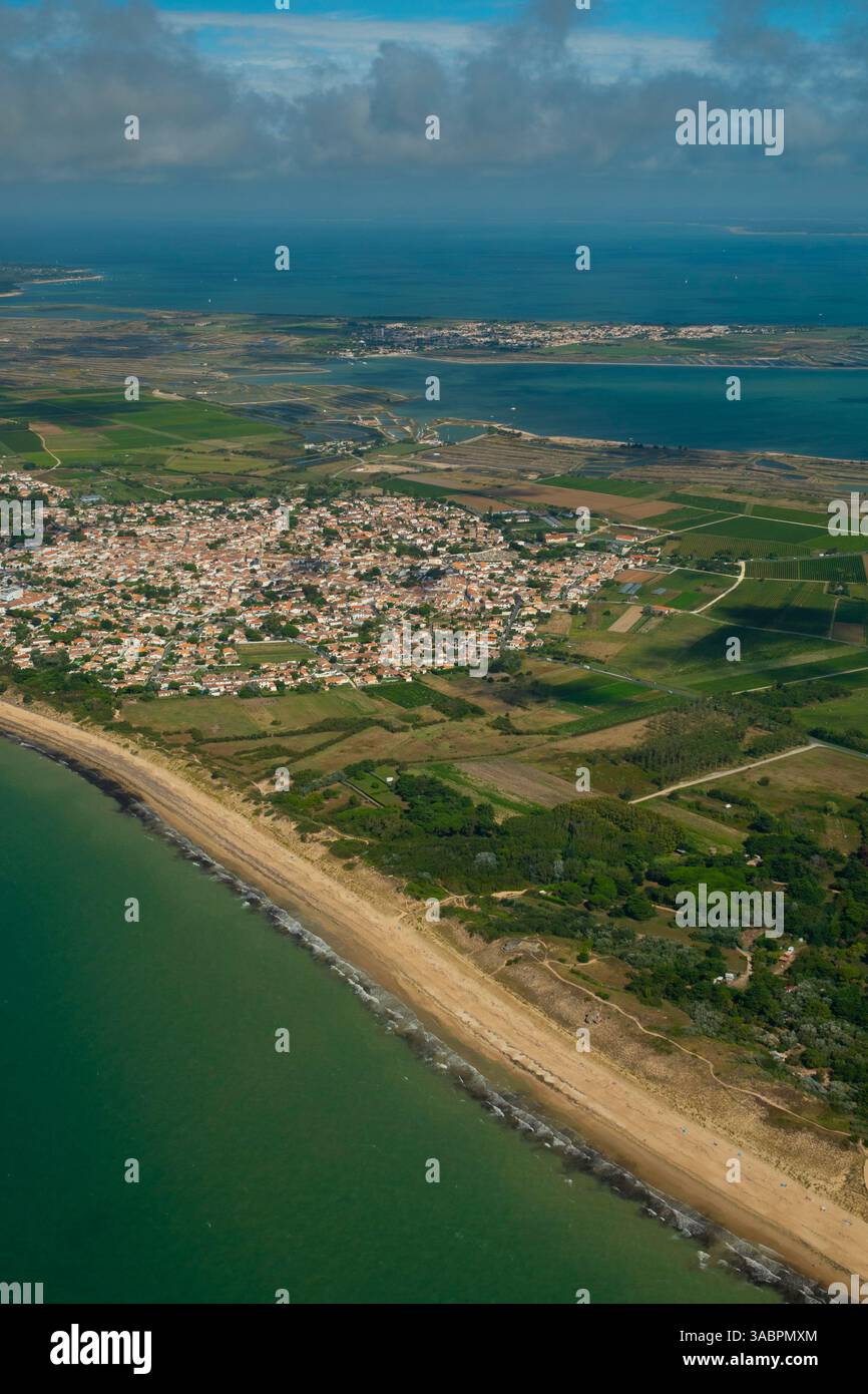 France, Charente-maritime (17), Ile de Ré, la Couarde sur mer (vue aérienne) Banque D'Images