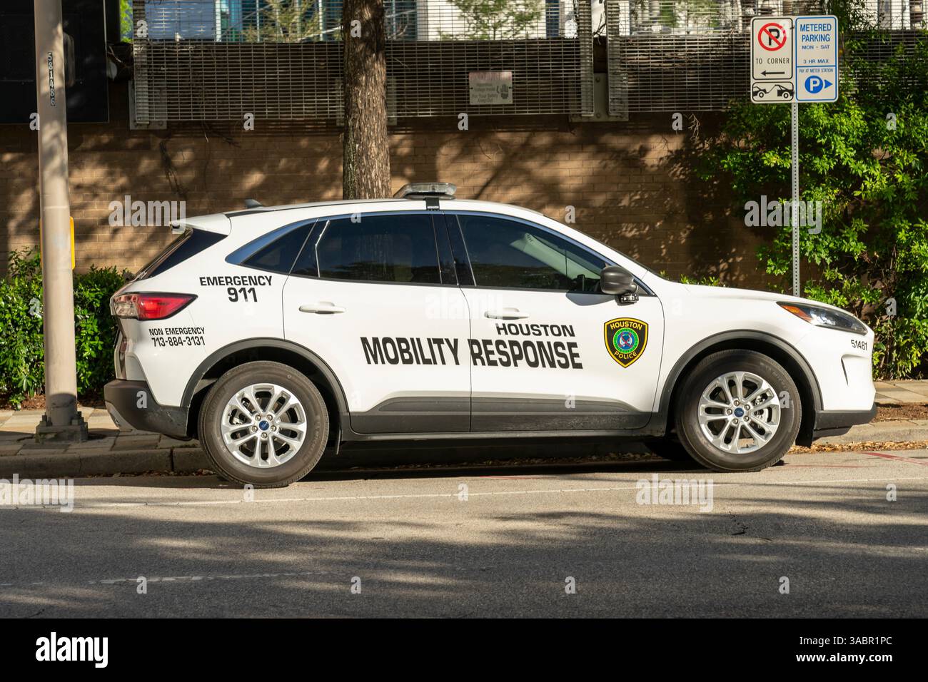 Une voiture de police Houston Mobility Response à Houston, Texas, États-Unis. Banque D'Images