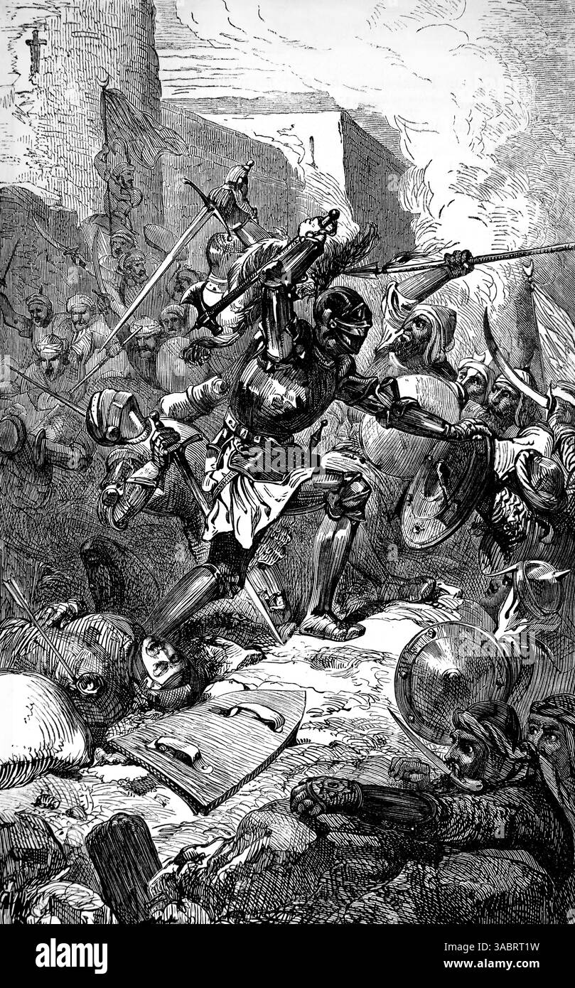 Illustration du repulse des Turcs avant Vienne en 1529 - Suleiman le magnifique avec son armée ottomane attaqua la ville mais furent vaincus d Banque D'Images