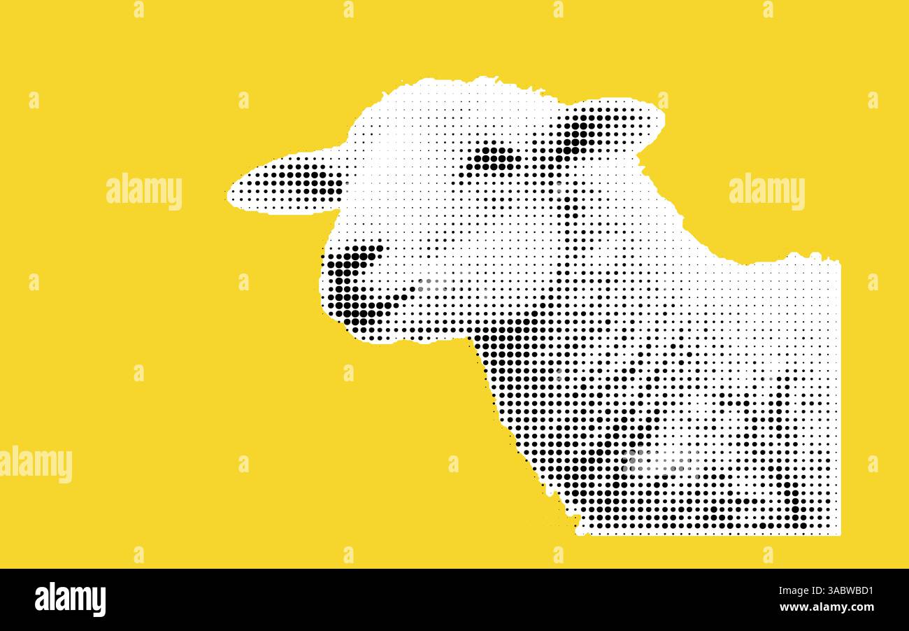 Illustration stylisée de mouton sur fond jaune Illustration de Vecteur