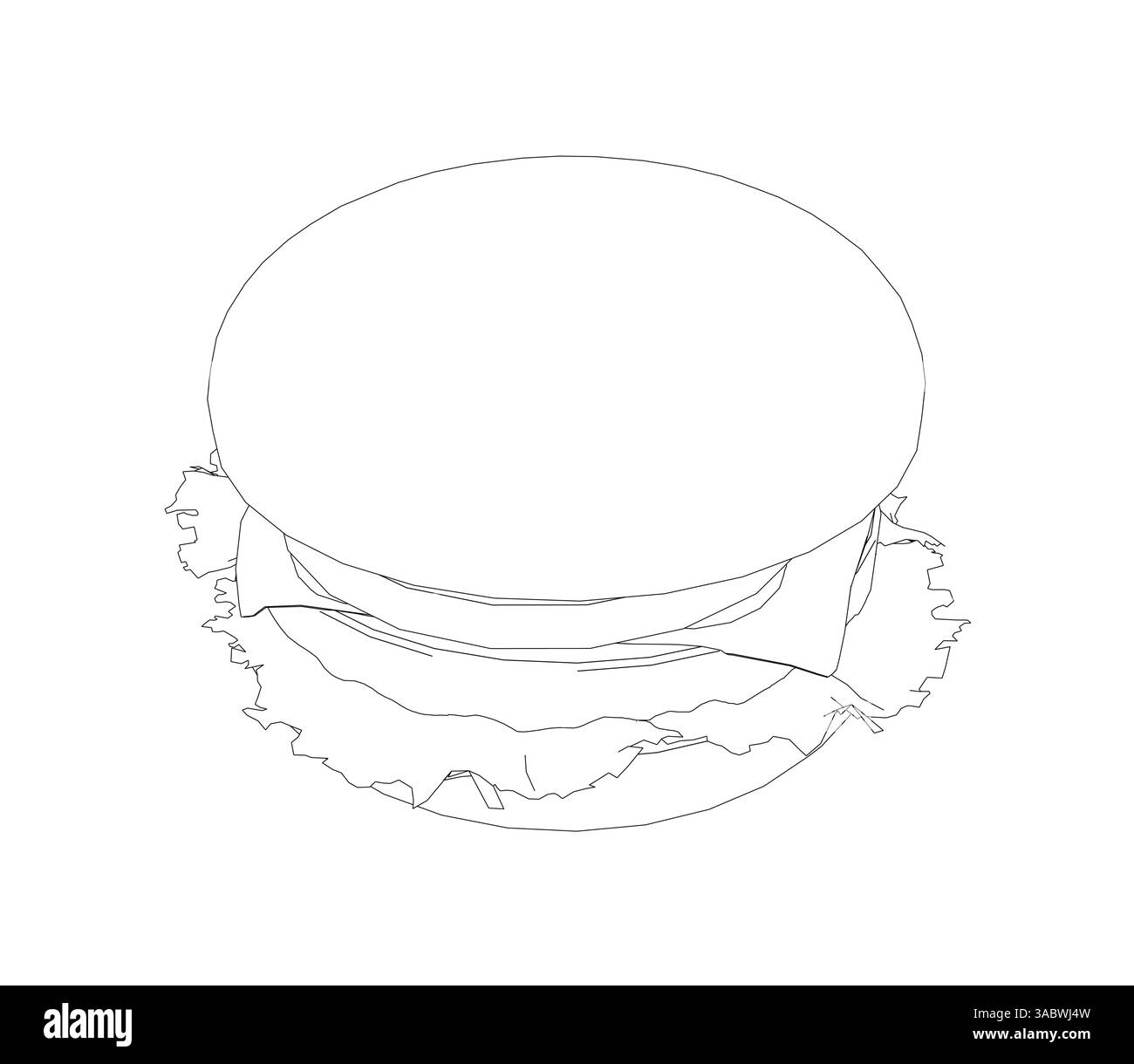 Contour du sandwich. Contour de hamburger à partir de lignes noires. Illustration vectorielle. Illustration de Vecteur
