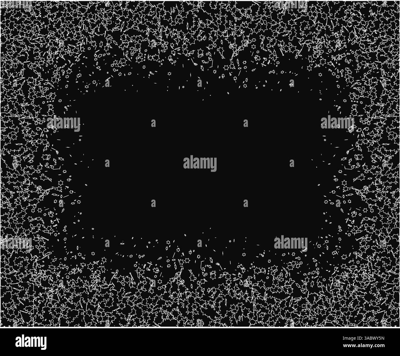 Un fond noir avec des points blancs. Les points sont dispersés sur tout l'arrière-plan. L'arrière-plan est vide et n'a pas d'autres éléments Illustration de Vecteur