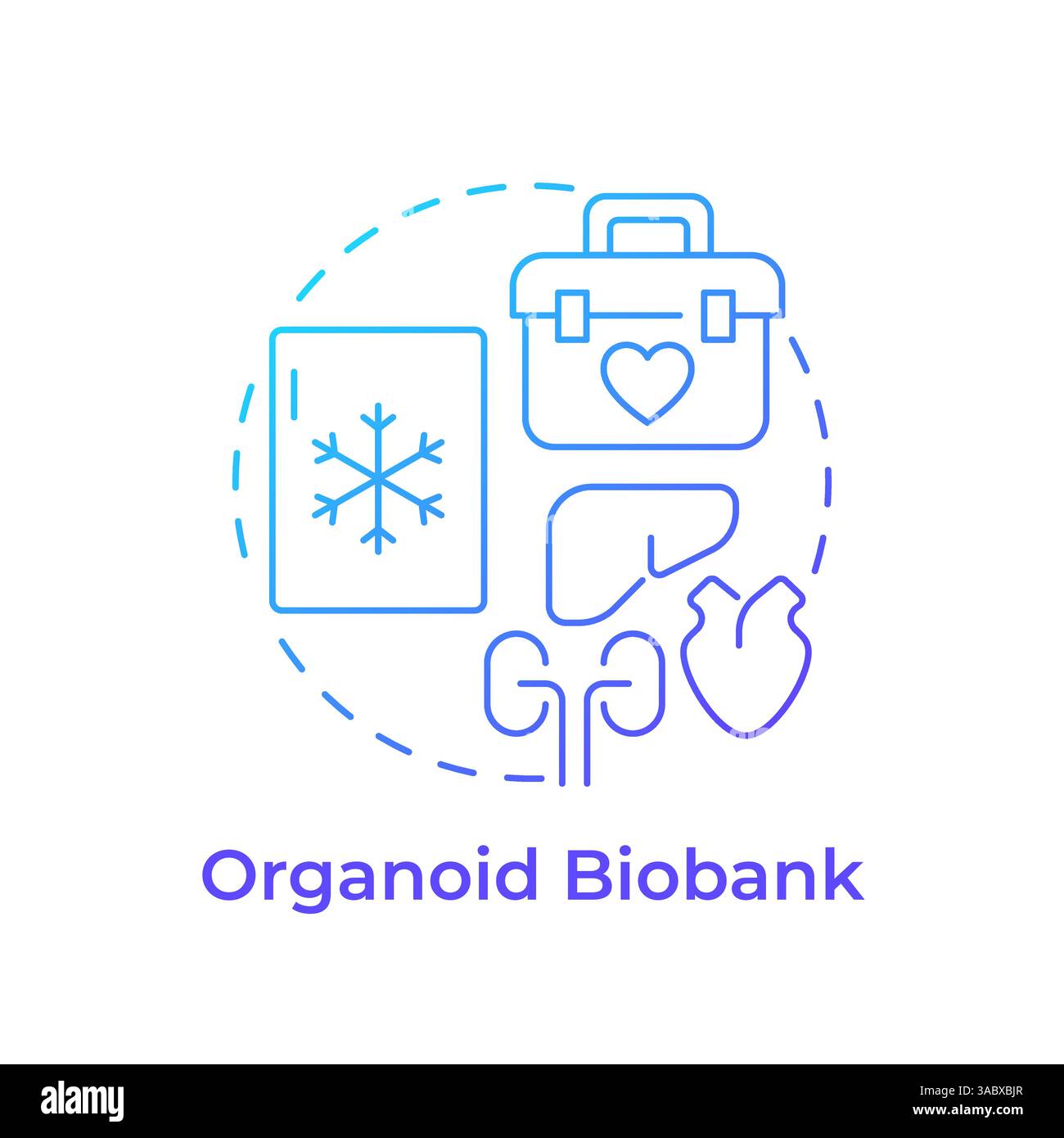 Icône de concept de gradient bleu des biobanques organoïdes Illustration de Vecteur