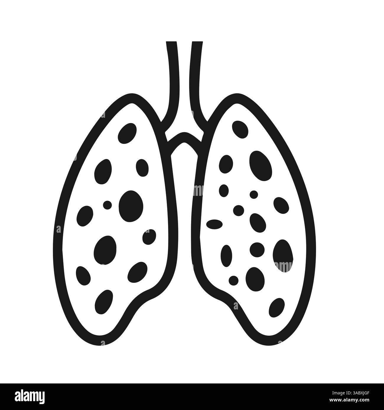 Icône poumons avec taches de maladie symbole de santé respiratoire thymus Illustration de Vecteur
