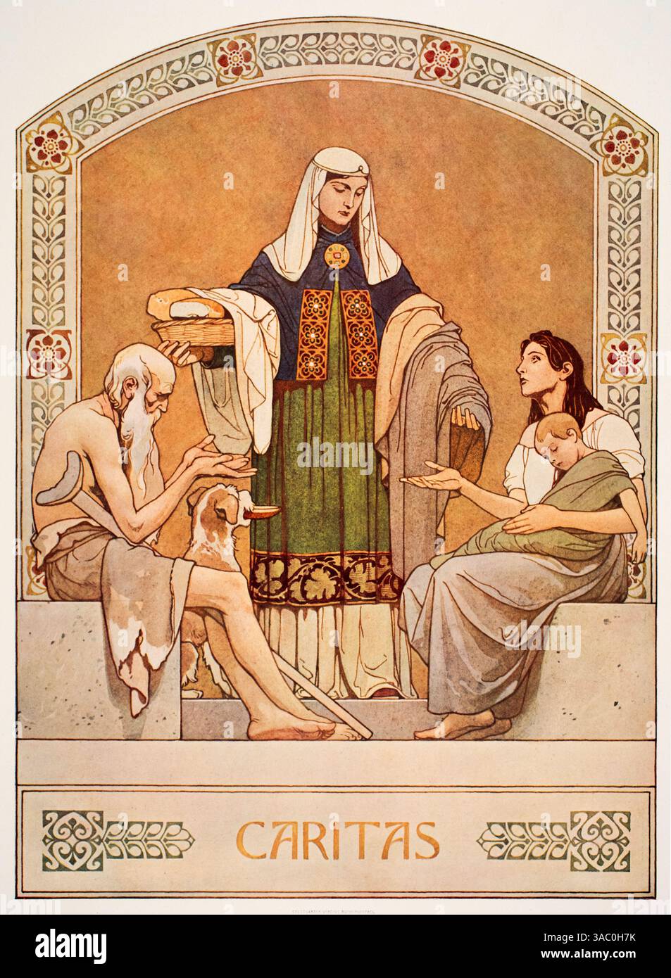 Caritas, charité par le Professeur Georg Sturm, Amsterdam de Decorative Vorbilder XVII, 1906 Banque D'Images