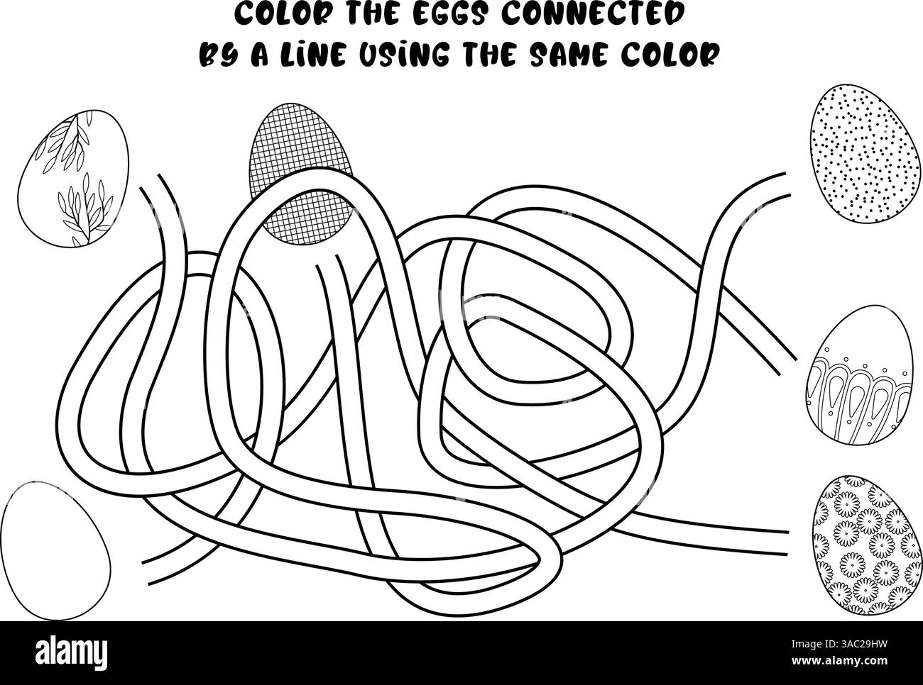 Easter Maze match the Eggs par Color Kids Puzzle Illustration de Vecteur