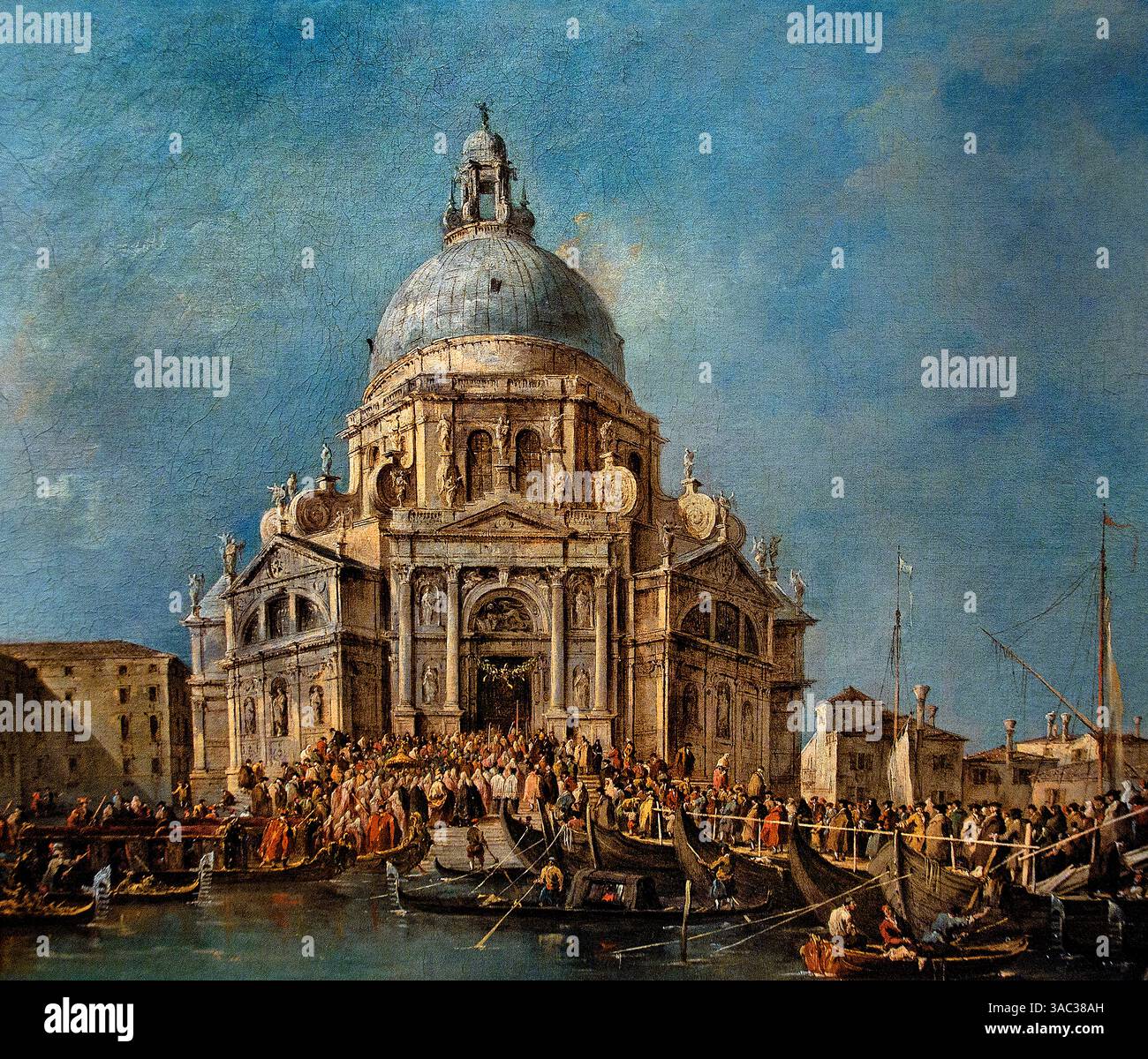 Le Doge de Venise se rend à Santa Maria della Salute fin de la peste en 1630 par GUARDI Francesco Italie italienne , Louvre France Musée des Beaux-Arts Paris, Banque D'Images