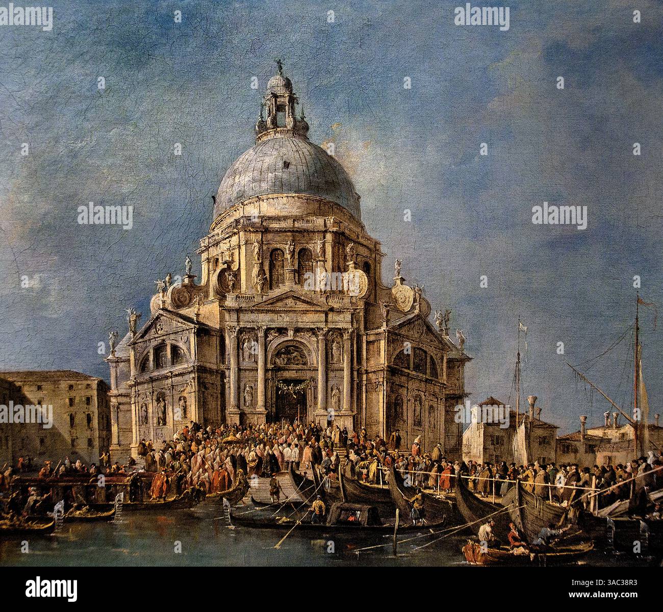 Le Doge de Venise se rend à Santa Maria della Salute fin de la peste en 1630 par GUARDI Francesco Italie italienne , Louvre France Musée des Beaux-Arts Paris, Banque D'Images