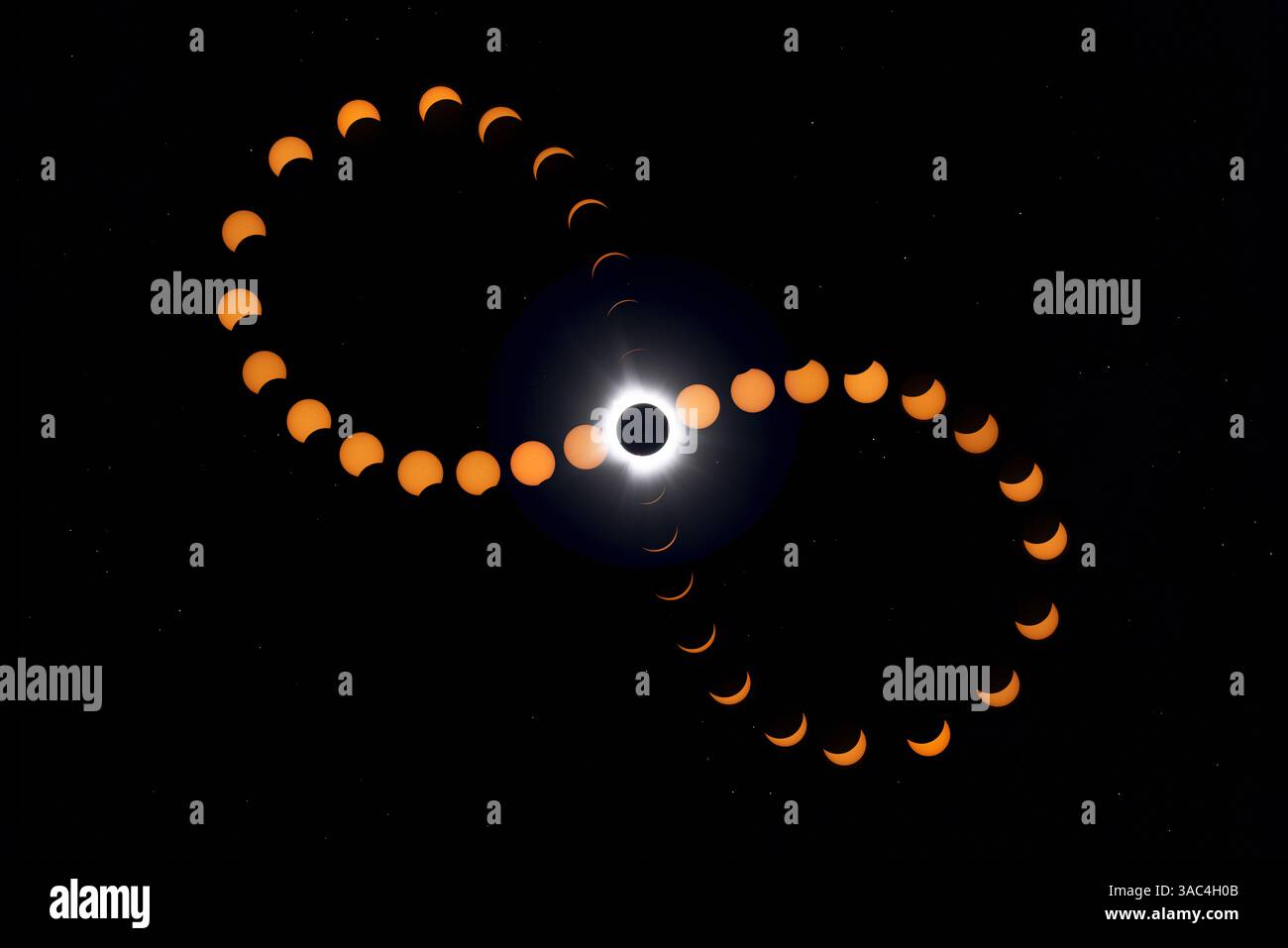 Total Solar Eclipse Infinity composite - 8 avril 2024 Banque D'Images