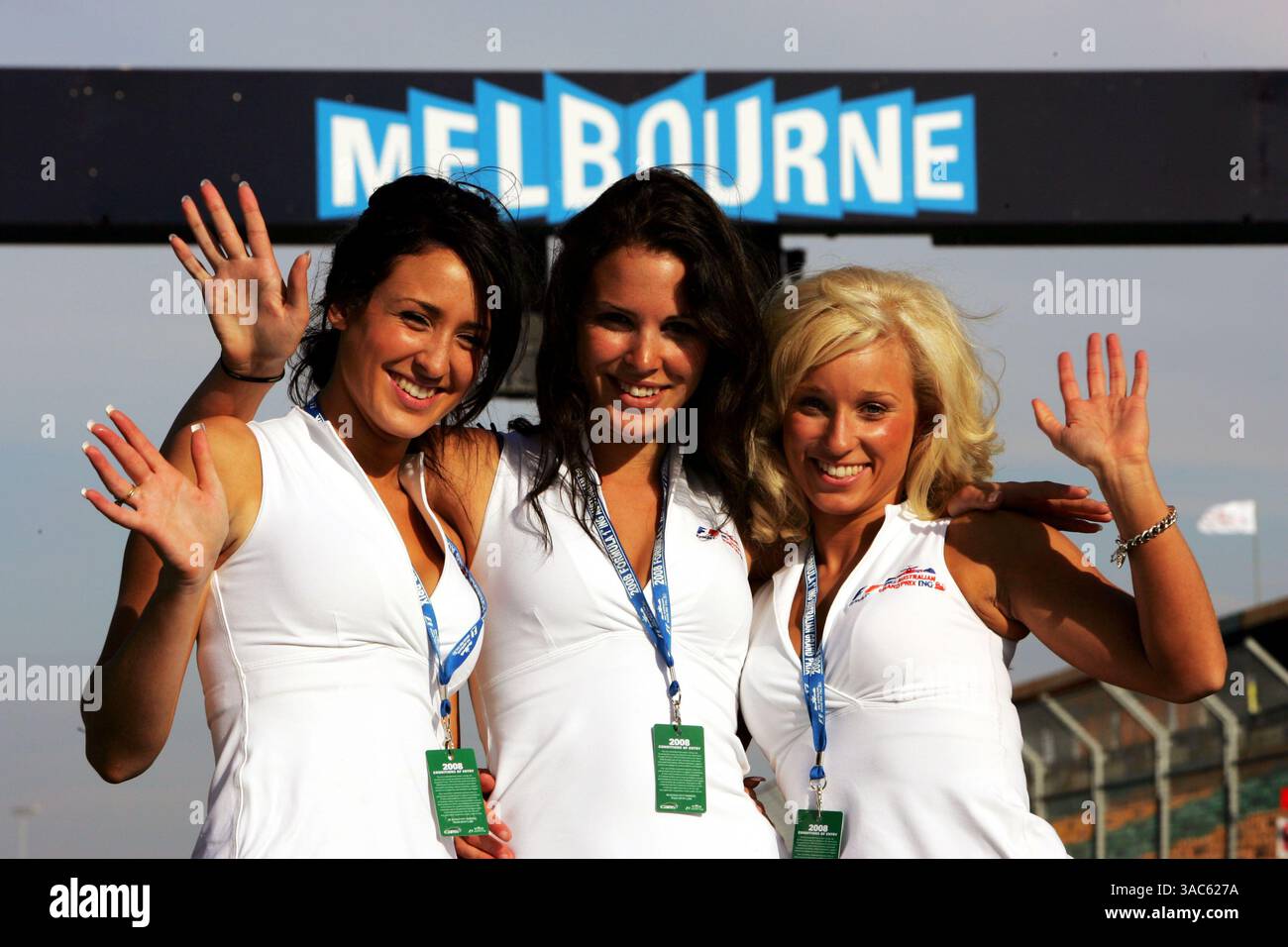 GP filles australiennes...Grand Prix d'Australie, Rd 1, préparatifs, Albert Park, Melbourne, Australie, mercredi 12 mars 2008. Banque D'Images