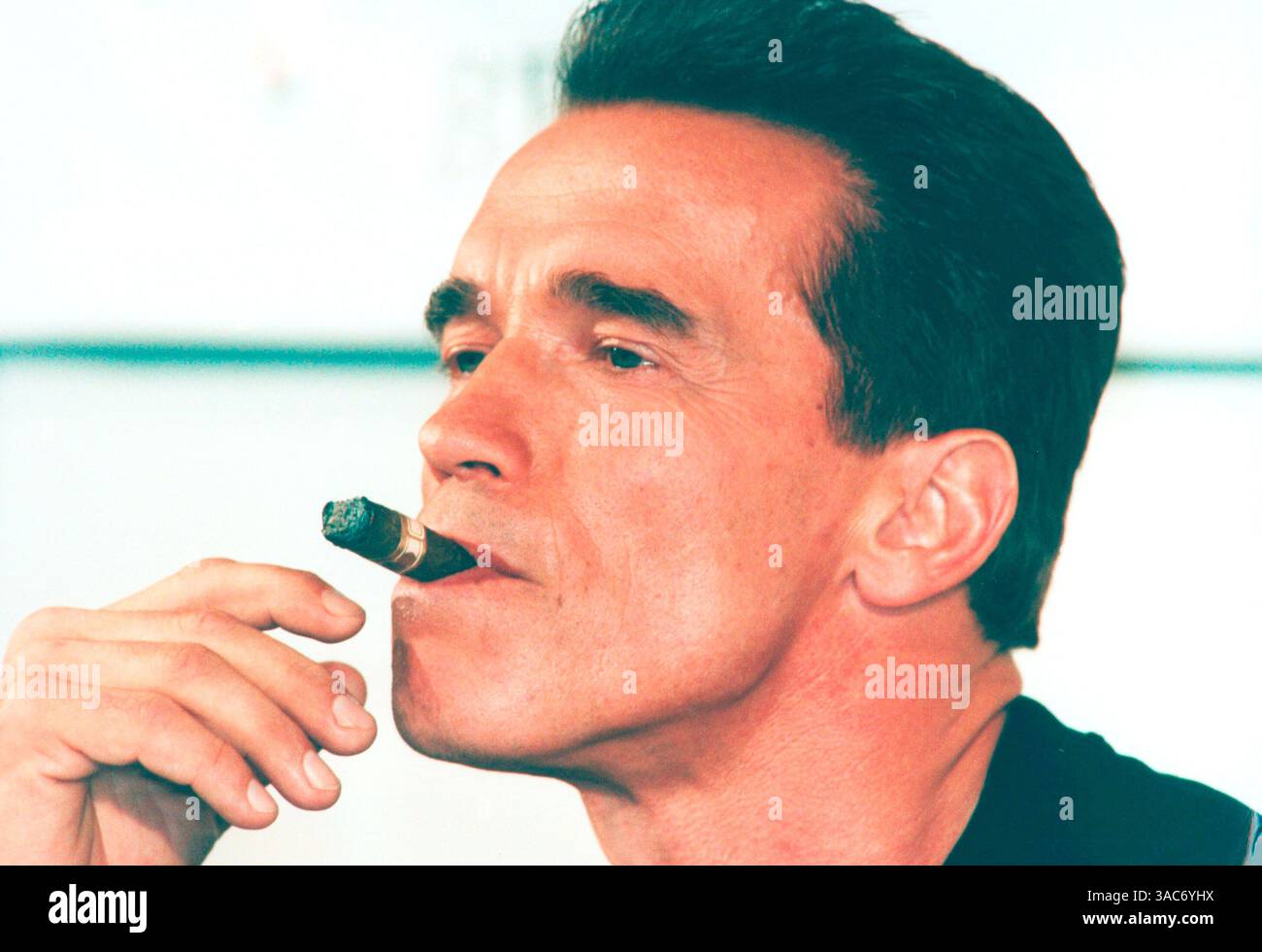 Août 10, 1996 - Berlin, ALLEMAGNE - un bodybuilder, acteur et homme politique américain autrichien, ARNOLD SCHWARZENEGGER, actuellement en tant que 38e gouverneur de Californie, a commencé sa carrière de musculation aux États-Unis après avoir remporté le titre de Mr. Olympia. Peu de temps après, 'The Austrian Oak' a commencé à jouer, jouant dans des succès tels que Conan le barbare, Terminator ou Twins. Photo prise lors d'une conférence de presse à Berlin. (Crédit image : © Keystone Pressedienst/ZUMA Press) Banque D'Images