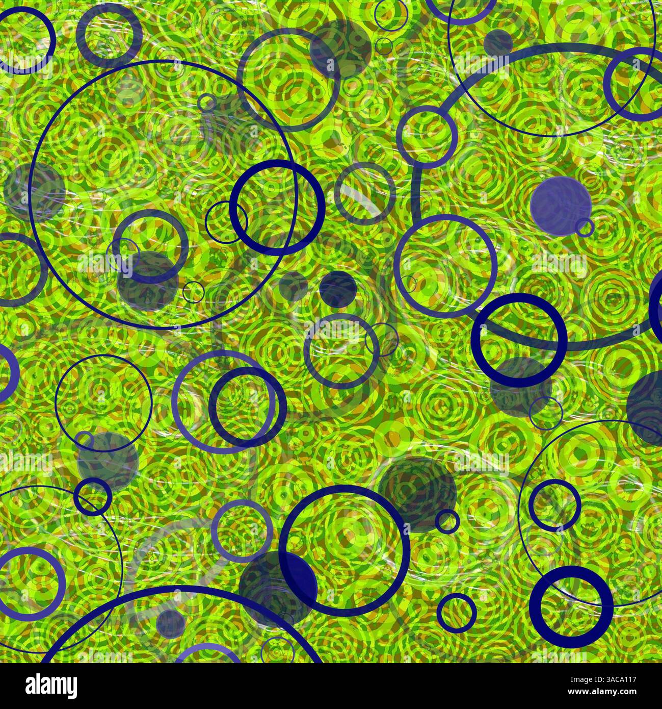 Fond abstrait avec des cercles illustration couleurs vertes Banque D'Images