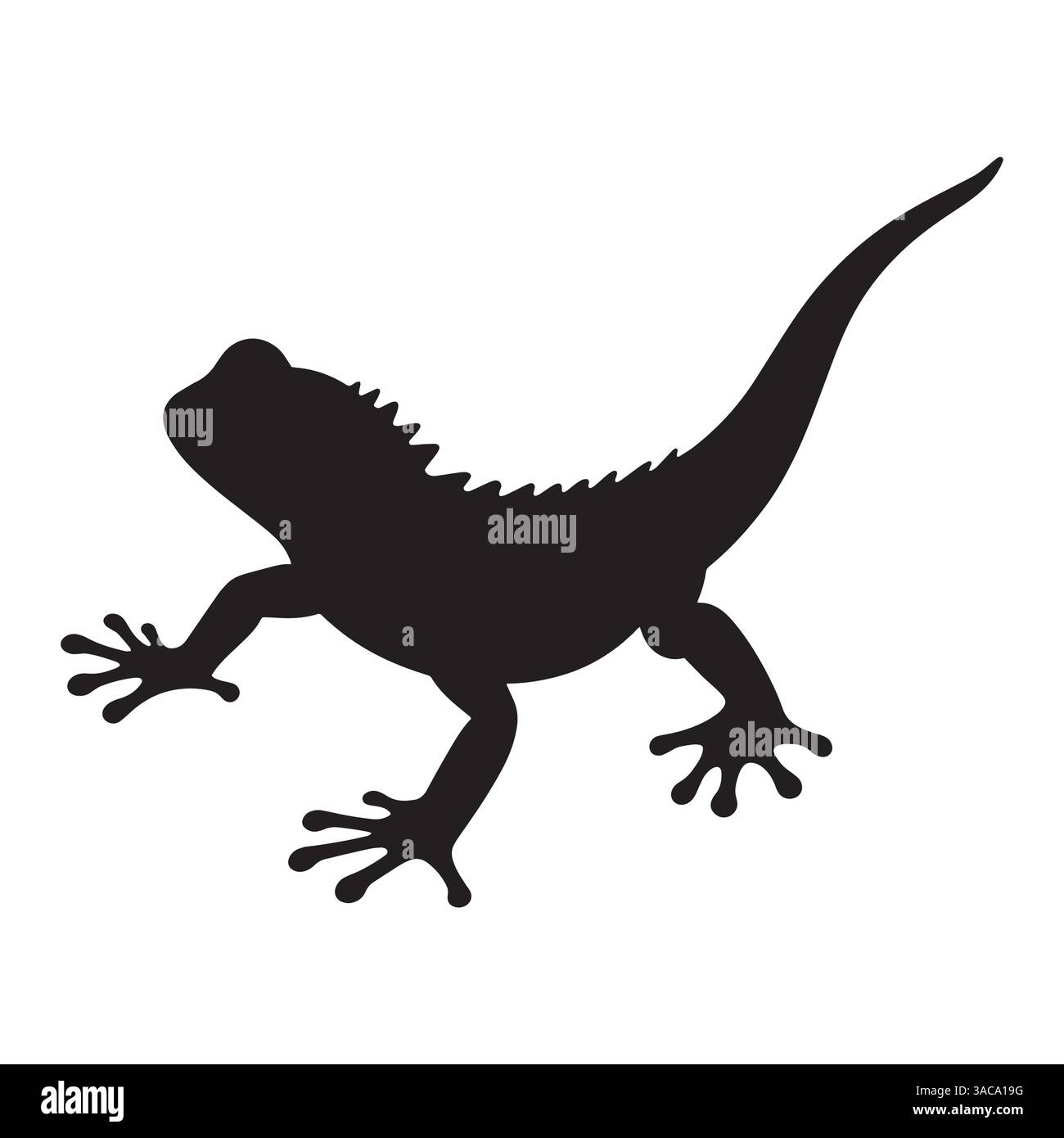 Silhouette de lézard maison en gros plan, isolée sur fond blanc. Illustration vectorielle idéale pour les conceptions sur le thème des reptiles et les projets de nature. Parfait pour Illustration de Vecteur