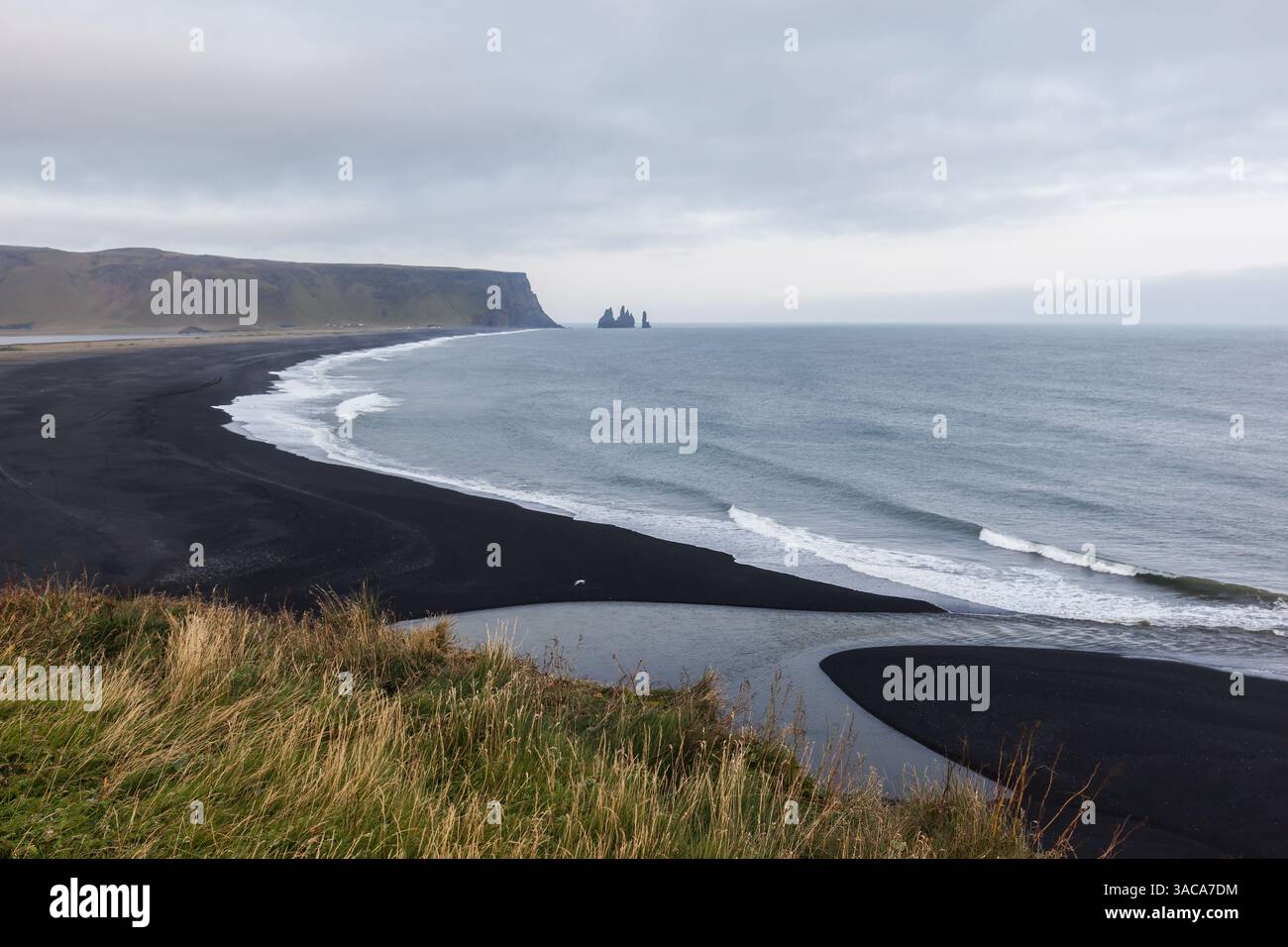 Plage de sable noir de Reynisfjara dans le sud de l'Islande Banque D'Images