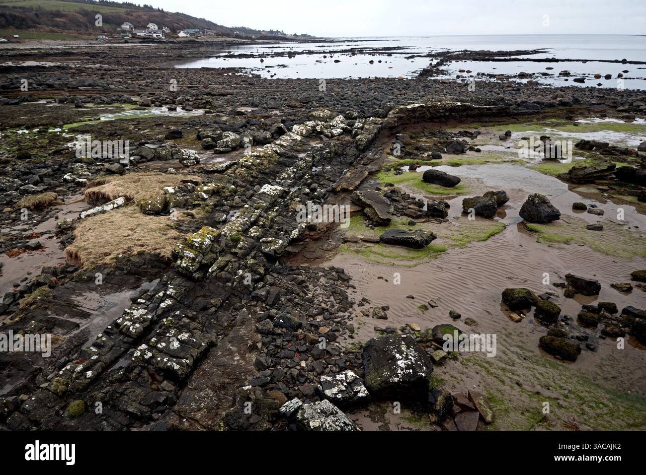Rivage à Kildonan sur l'île d'Arran, Écosse, Royaume-Uni. Banque D'Images