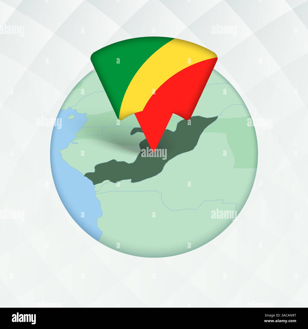 Carte Congo mise en surbrillance avec un marqueur de drapeau. Pointeur de drapeau sur la carte géographique. Illustration de Vecteur Carte Congo mise en surbrillance avec un marqueur de drapeau. Pointeur de drapeau sur la carte géographique. Illustration de Vecteur