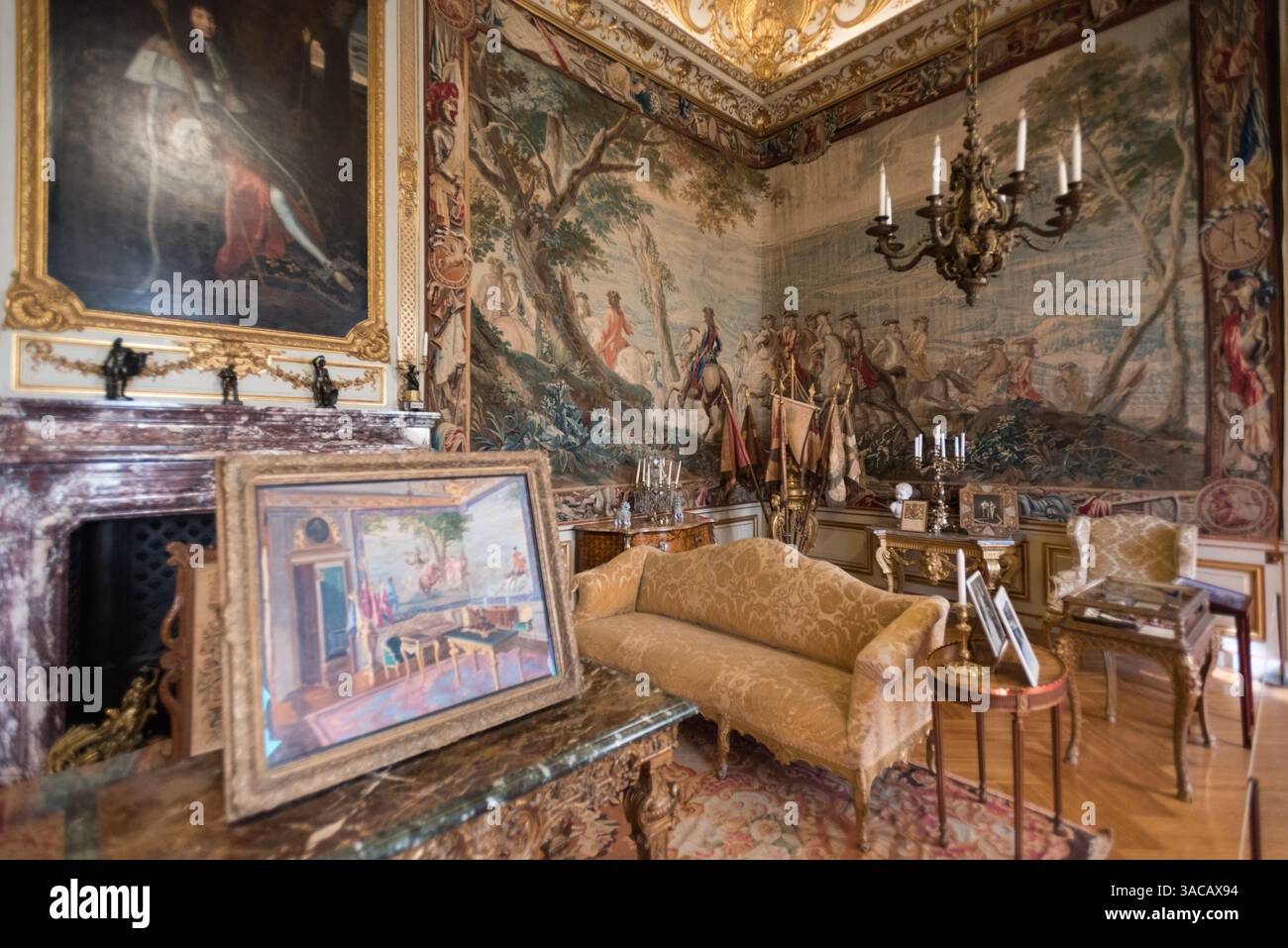 Intérieur des salles du palais de Blenheim, patrimoine mondial de l'UNESCO, Woodstock, Royaume-Uni Banque D'Images