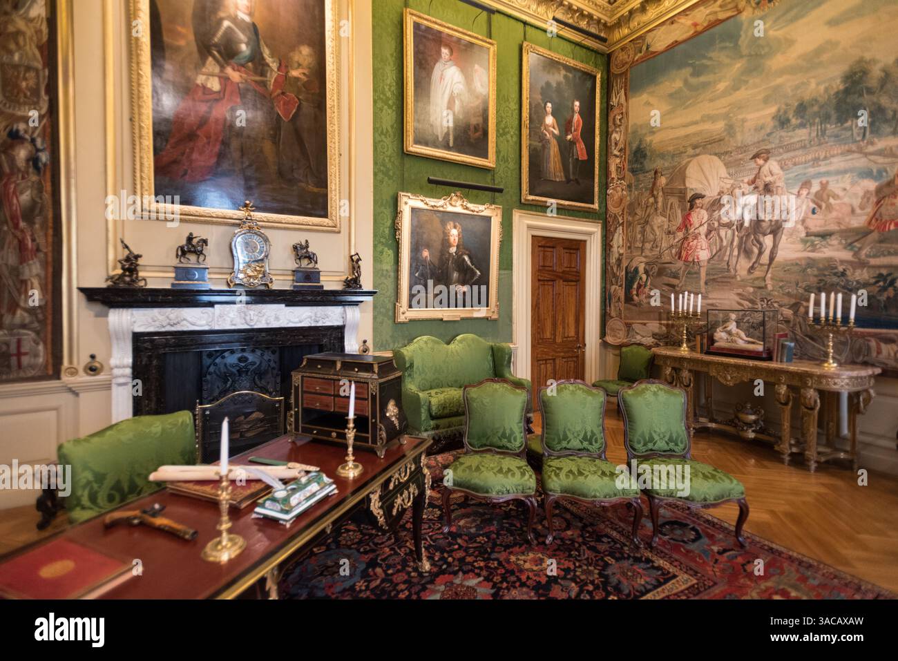 Intérieur des salles du palais de Blenheim, patrimoine mondial de l'UNESCO, Woodstock, Royaume-Uni Banque D'Images