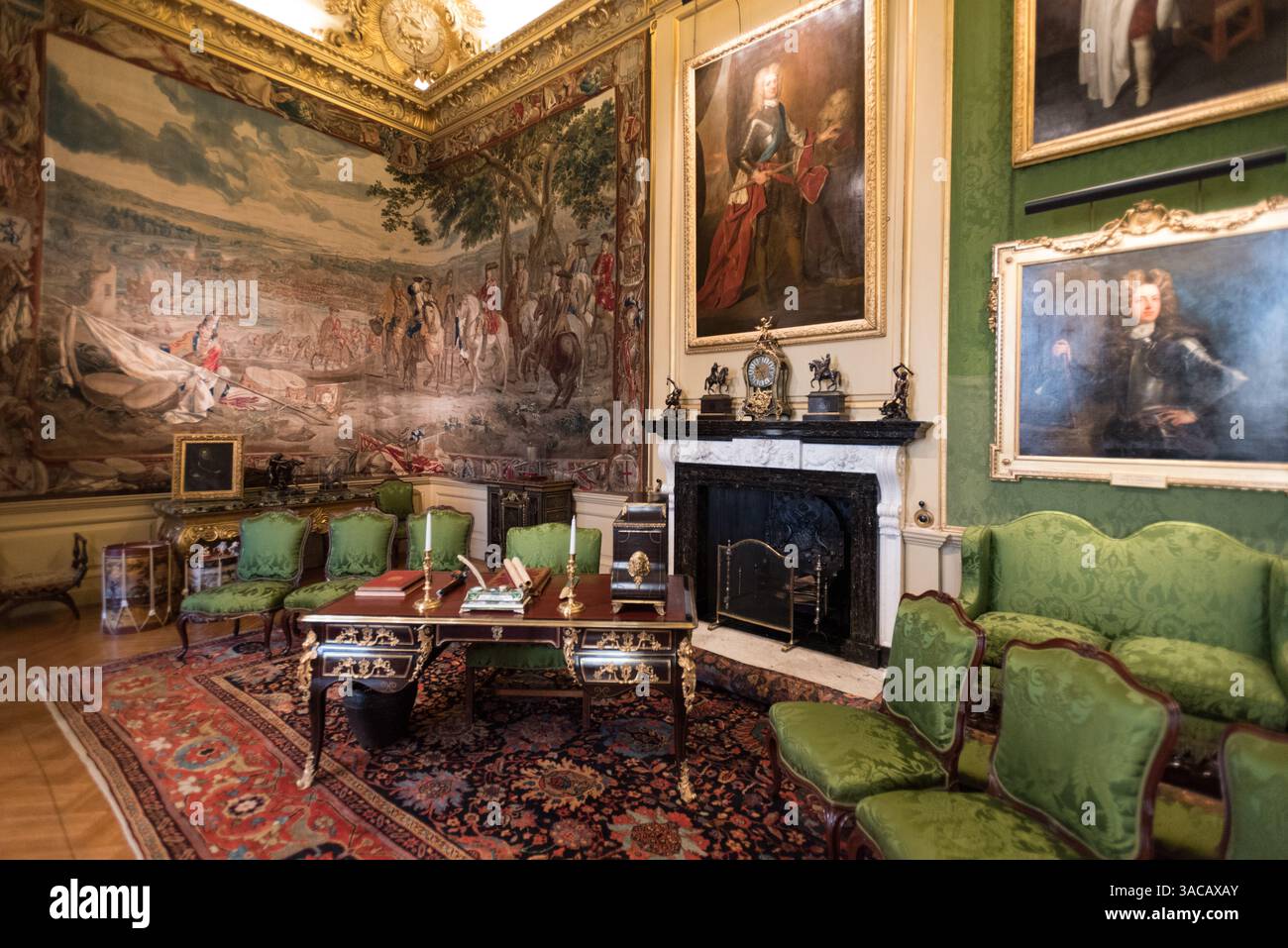 Intérieur des salles du palais de Blenheim, patrimoine mondial de l'UNESCO, Woodstock, Royaume-Uni Banque D'Images