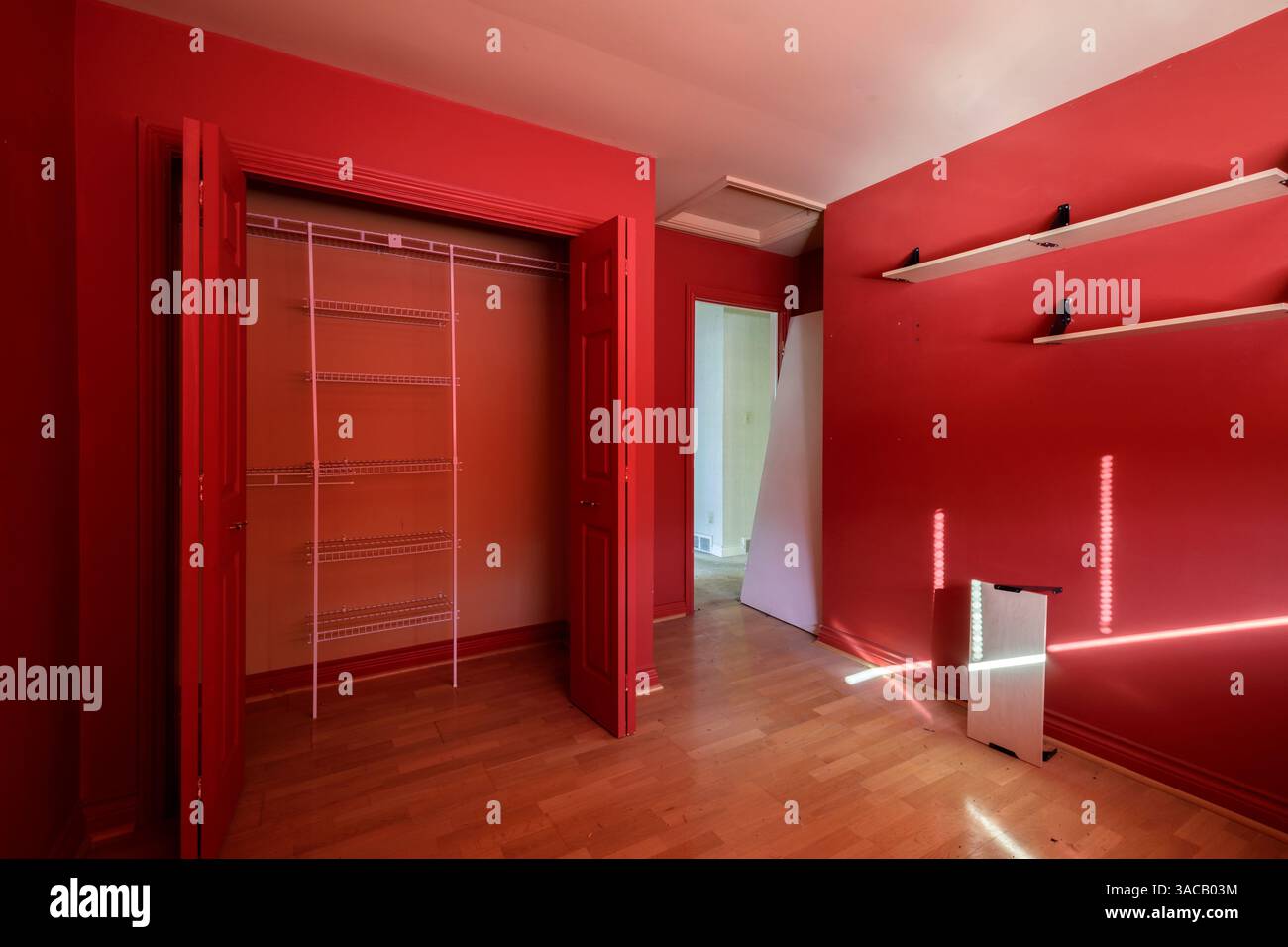 Chambre rouge Abright. Cette maison a depuis été démolie Banque D'Images