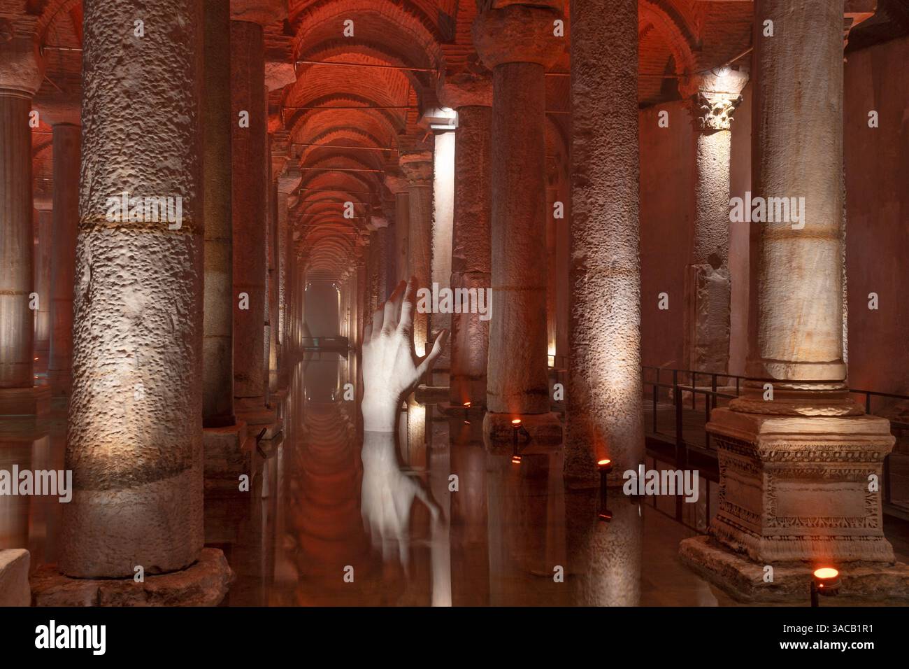 La citerne Basilique (Yerebatan sarnici) à Istanbul, Turquie Banque D'Images