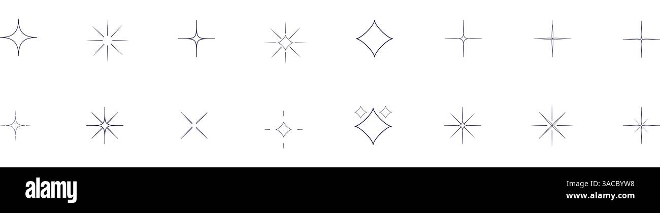 Jeu d'icônes effet lumière Starburst scintillant pour le design et la décoration. Illustration de Vecteur