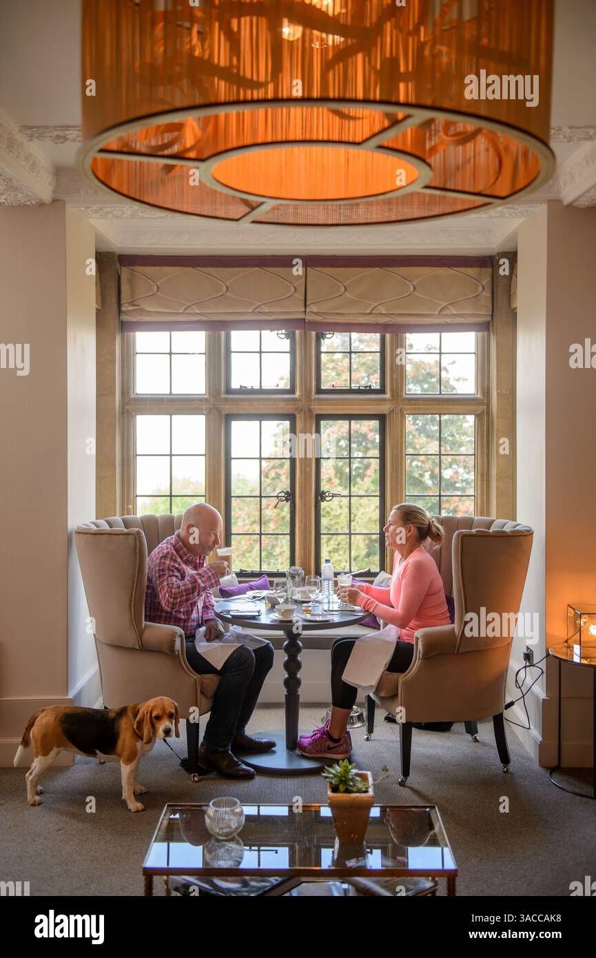 Petit-déjeuner à Foxhill Manor Hotel près de Broadway, Worcestershire Royaume-Uni. Banque D'Images