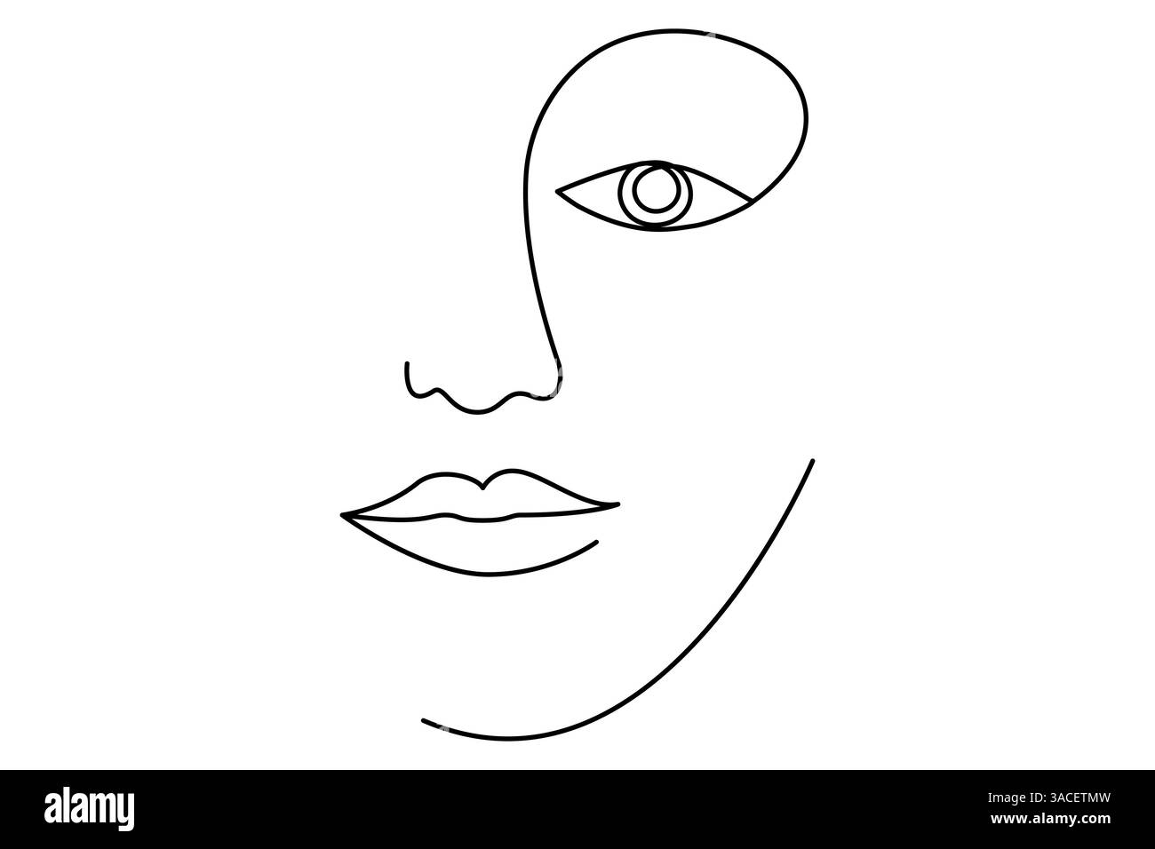 Yeux continu dessin d'une ligne de contour simple icône vectorielle. Illustration de Vecteur