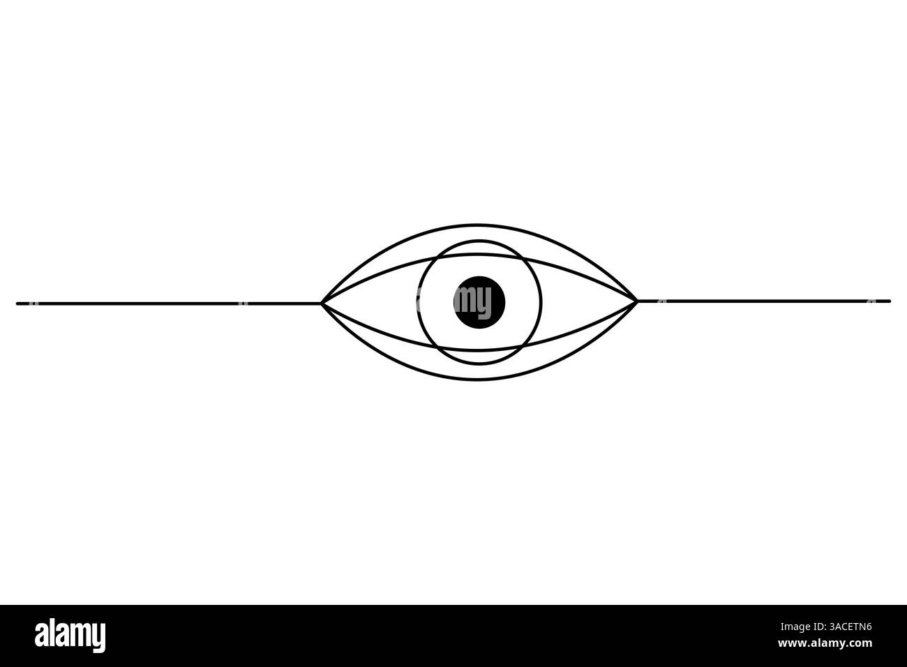 Yeux continu dessin d'une ligne de contour simple icône vectorielle. Illustration de Vecteur