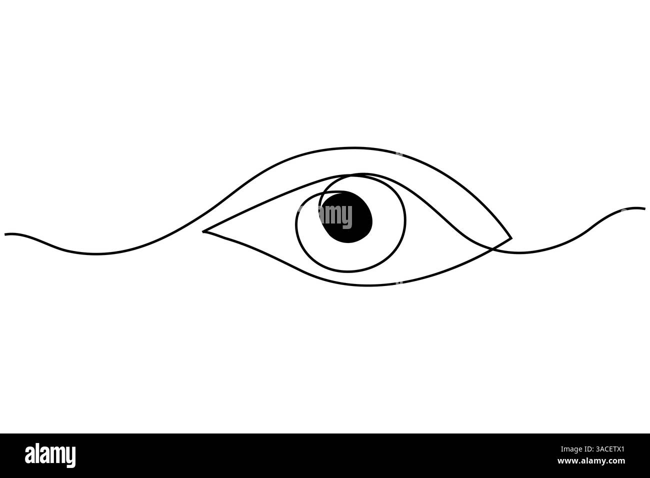 Yeux continu dessin d'une ligne de contour simple icône vectorielle. Illustration de Vecteur