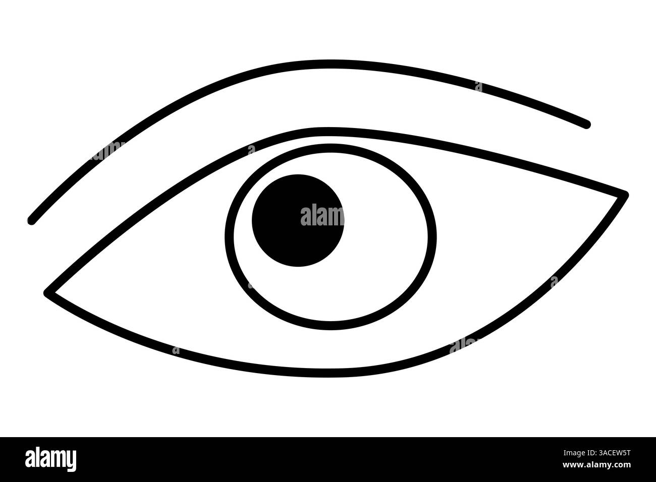 Yeux continu dessin d'une ligne de contour simple icône vectorielle. Illustration de Vecteur