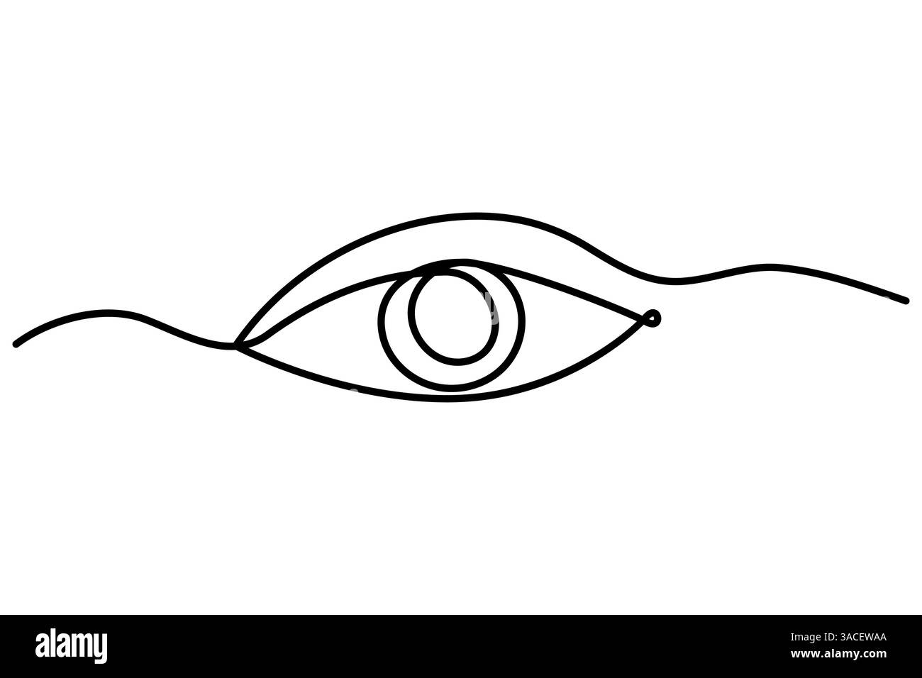 Yeux continu dessin d'une ligne de contour simple icône vectorielle. Illustration de Vecteur