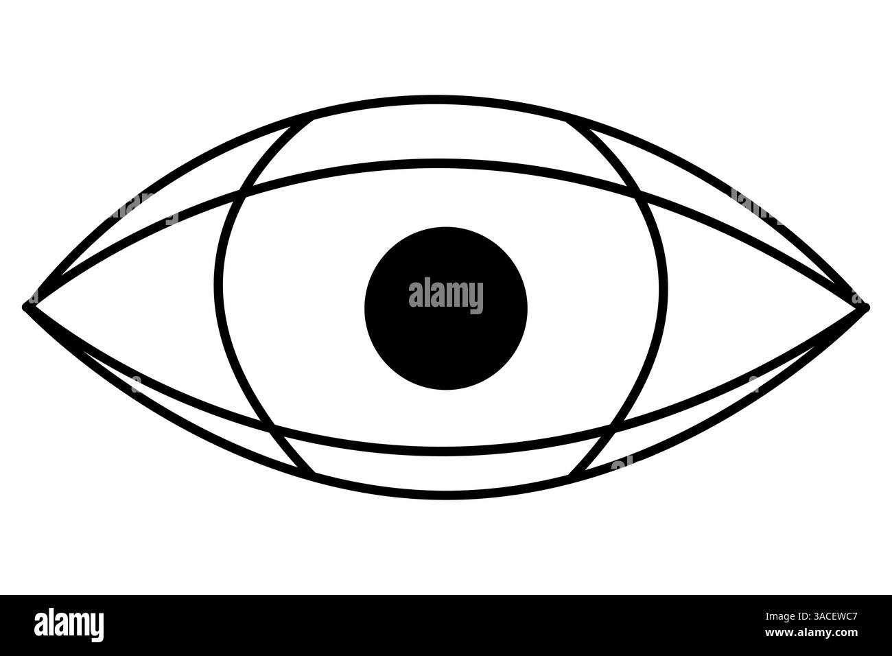 Yeux continu dessin d'une ligne de contour simple icône vectorielle. Illustration de Vecteur