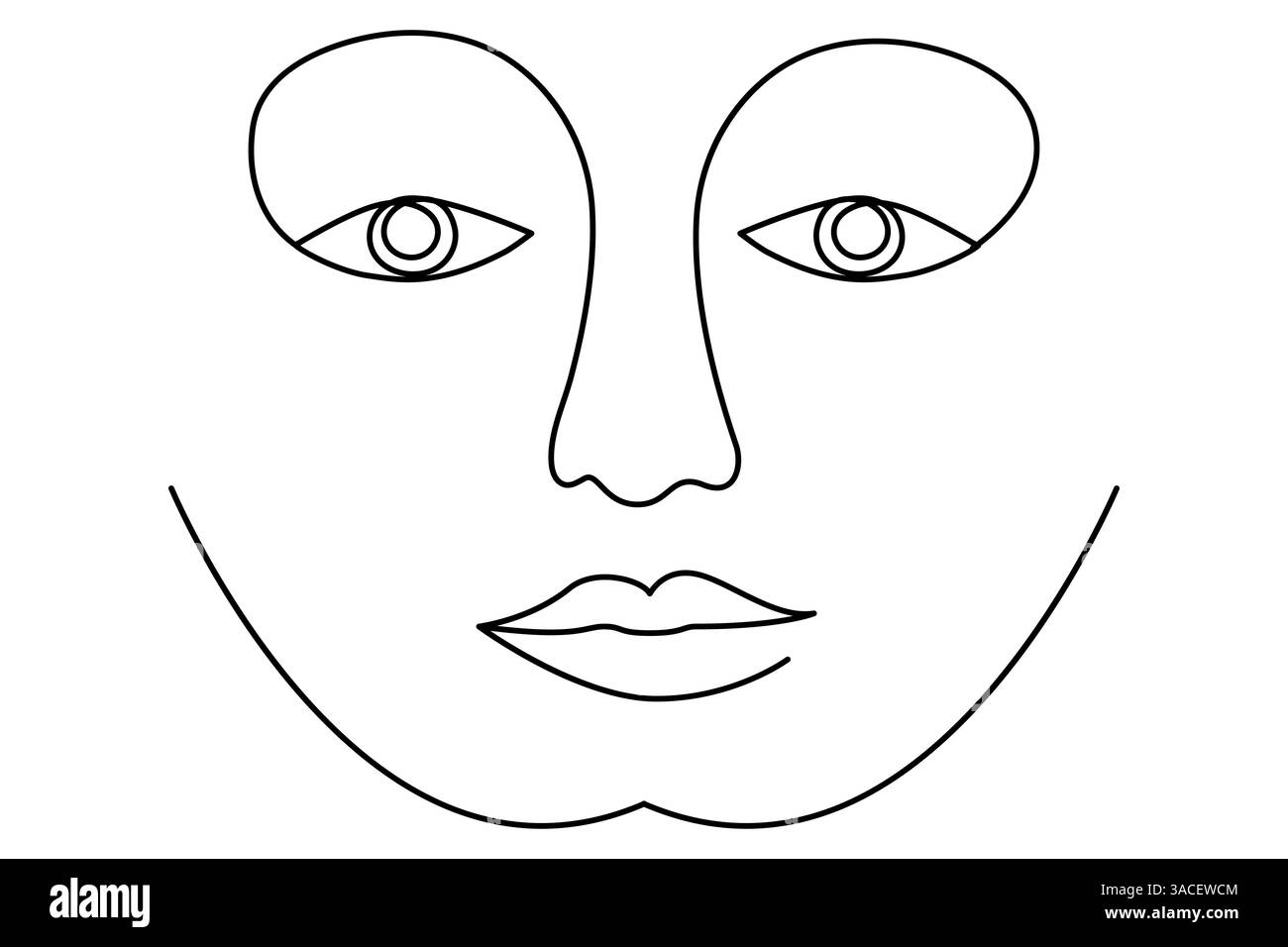 Yeux continu dessin d'une ligne de contour simple icône vectorielle. Illustration de Vecteur