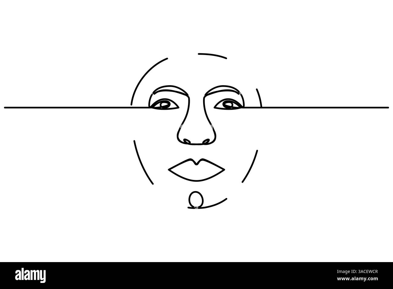 Yeux continu dessin d'une ligne de contour simple icône vectorielle. Illustration de Vecteur