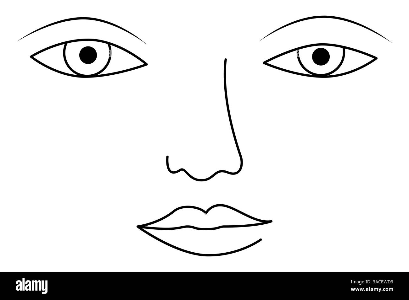 Yeux continu dessin d'une ligne de contour simple icône vectorielle. Illustration de Vecteur