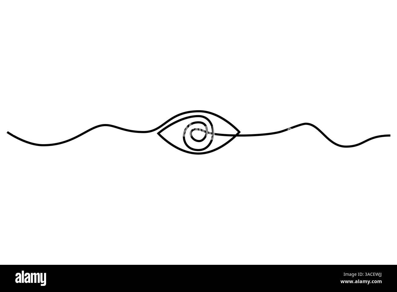 Yeux continu dessin d'une ligne de contour simple icône vectorielle. Illustration de Vecteur