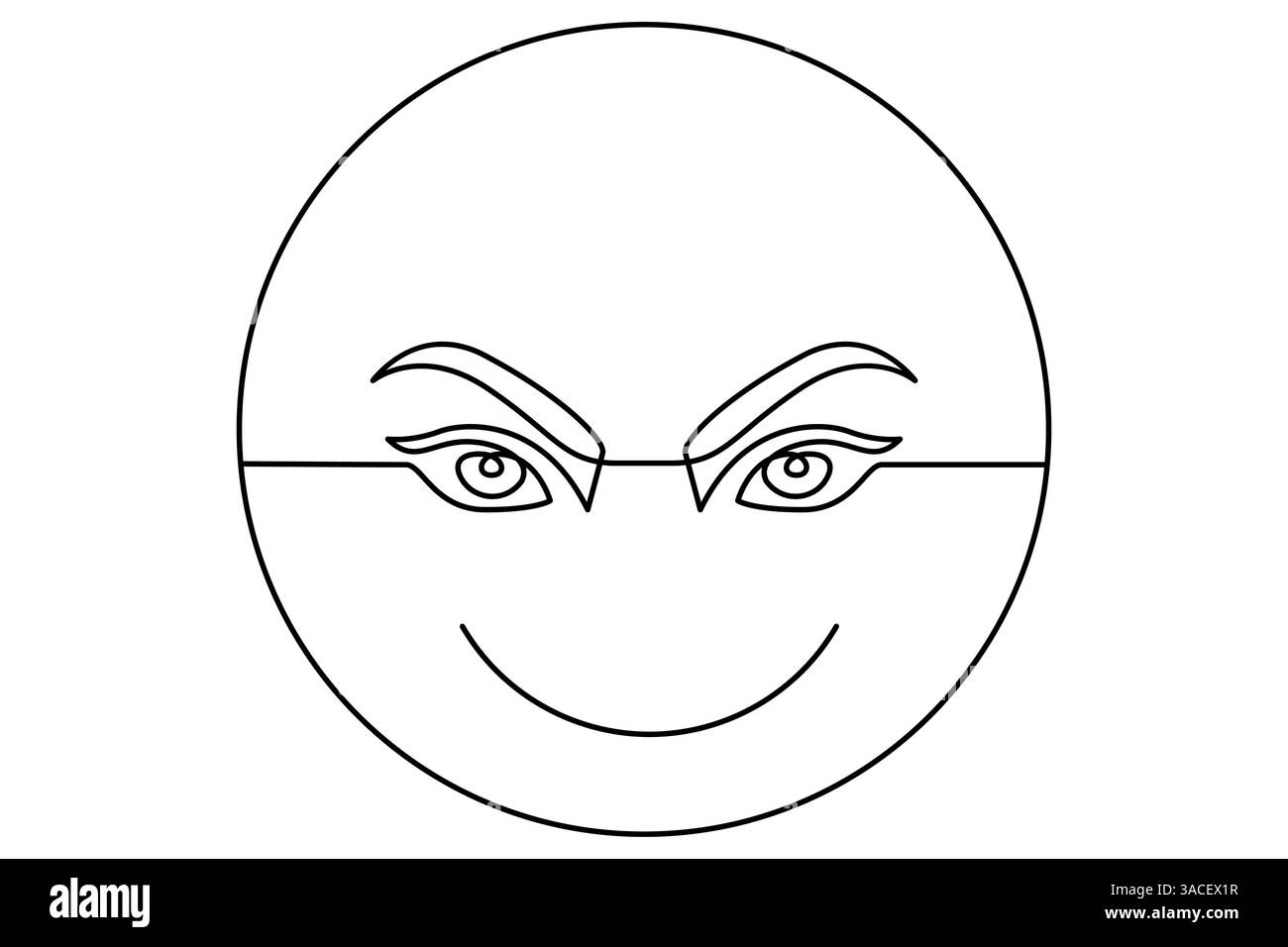 Yeux continu dessin d'une ligne de contour simple icône vectorielle. Illustration de Vecteur