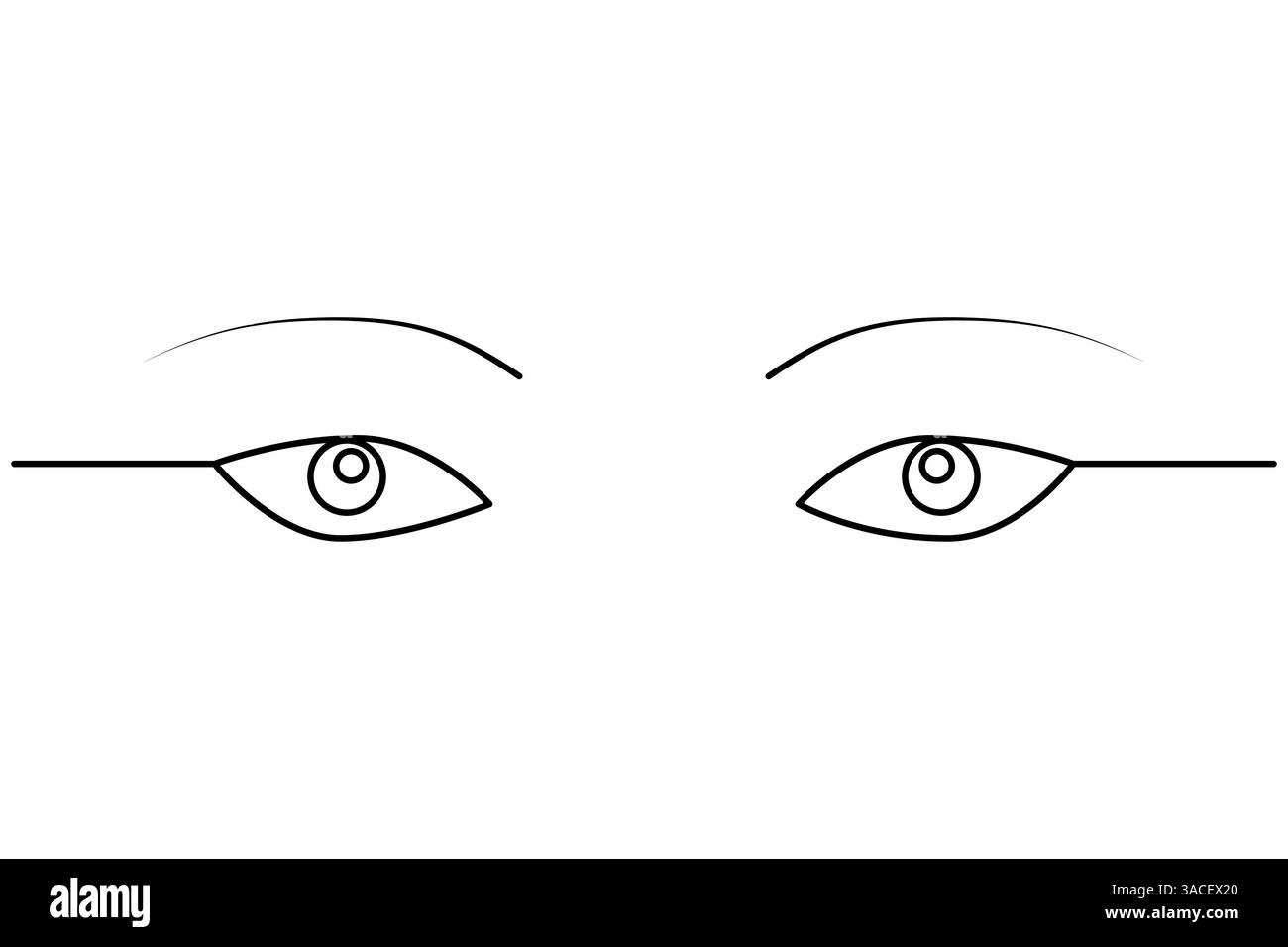 Yeux continu dessin d'une ligne de contour simple icône vectorielle. Illustration de Vecteur